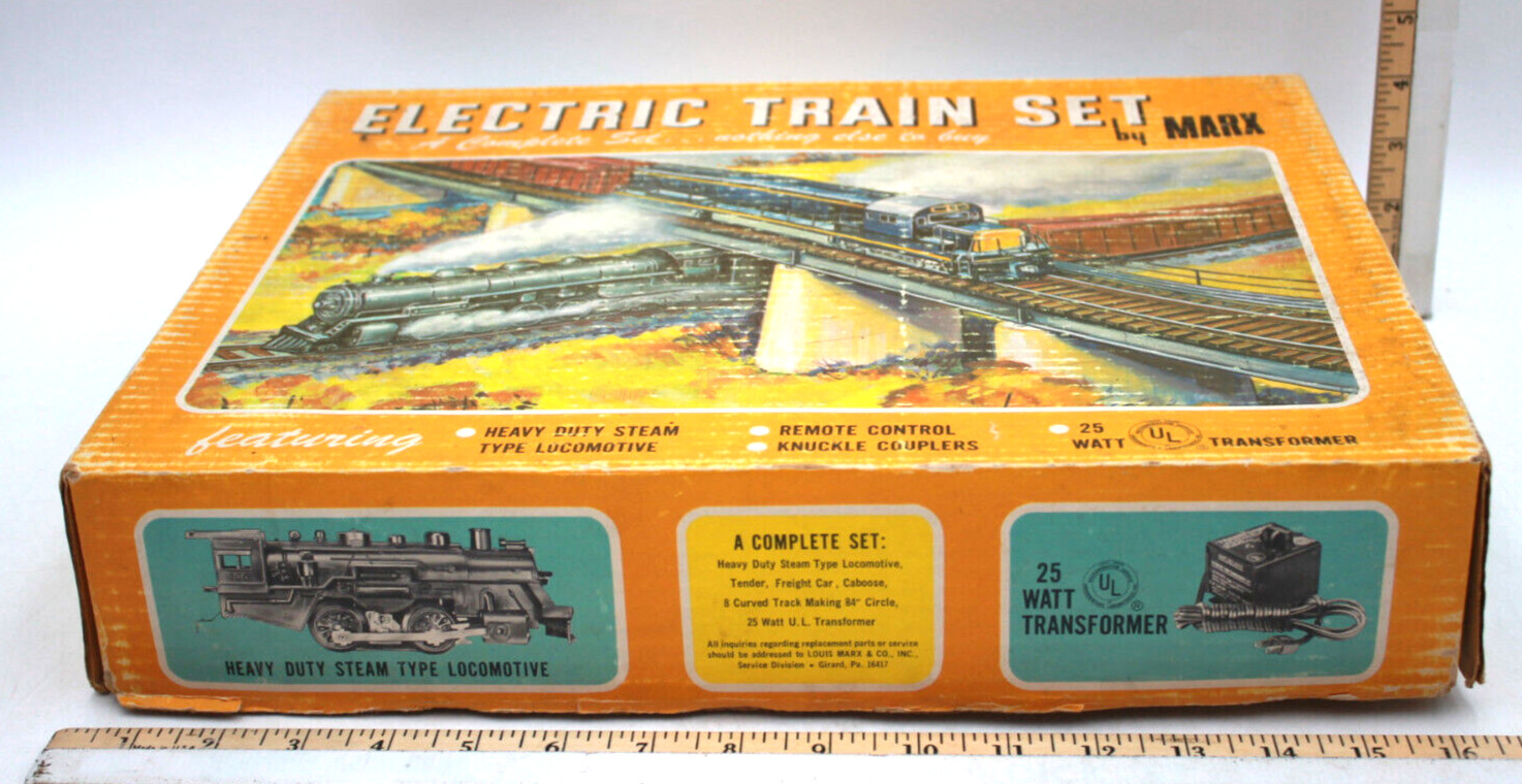 1960s Vintage MARX USA Made Toy New York NY Central TRAIN SET #4205 Boxed 25WATT