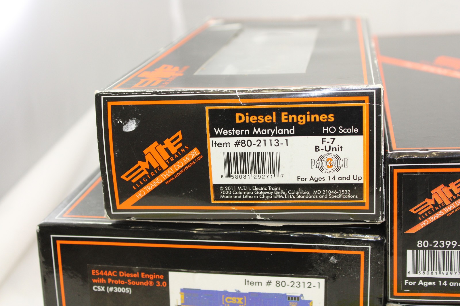 HO – MTH Engines – CSX ES44AC, WM F7 B Unit, UP SD70ACe (2) all PS – Your Choice