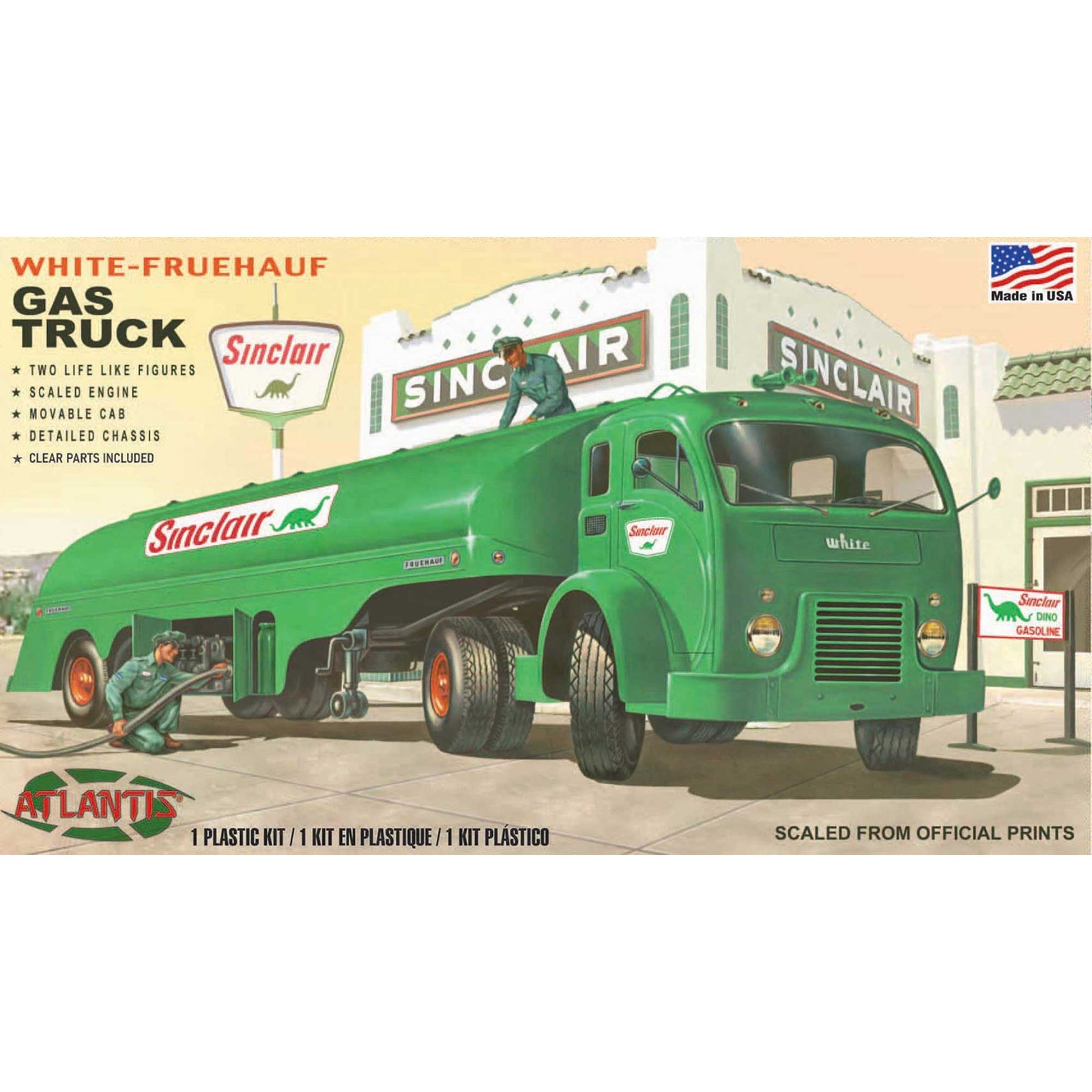 ATLANTIS TOY & HOBBY INC. Vintage White Gasoline Truck Sinclair US Army 1/48