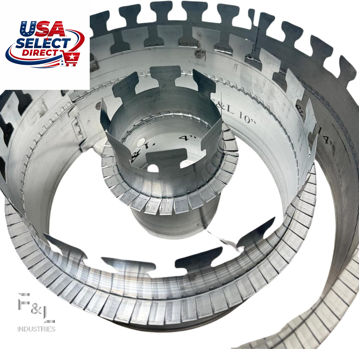 10 Inch Duct Board Collar 28 Gauge Galvanized Steel Tab Collar