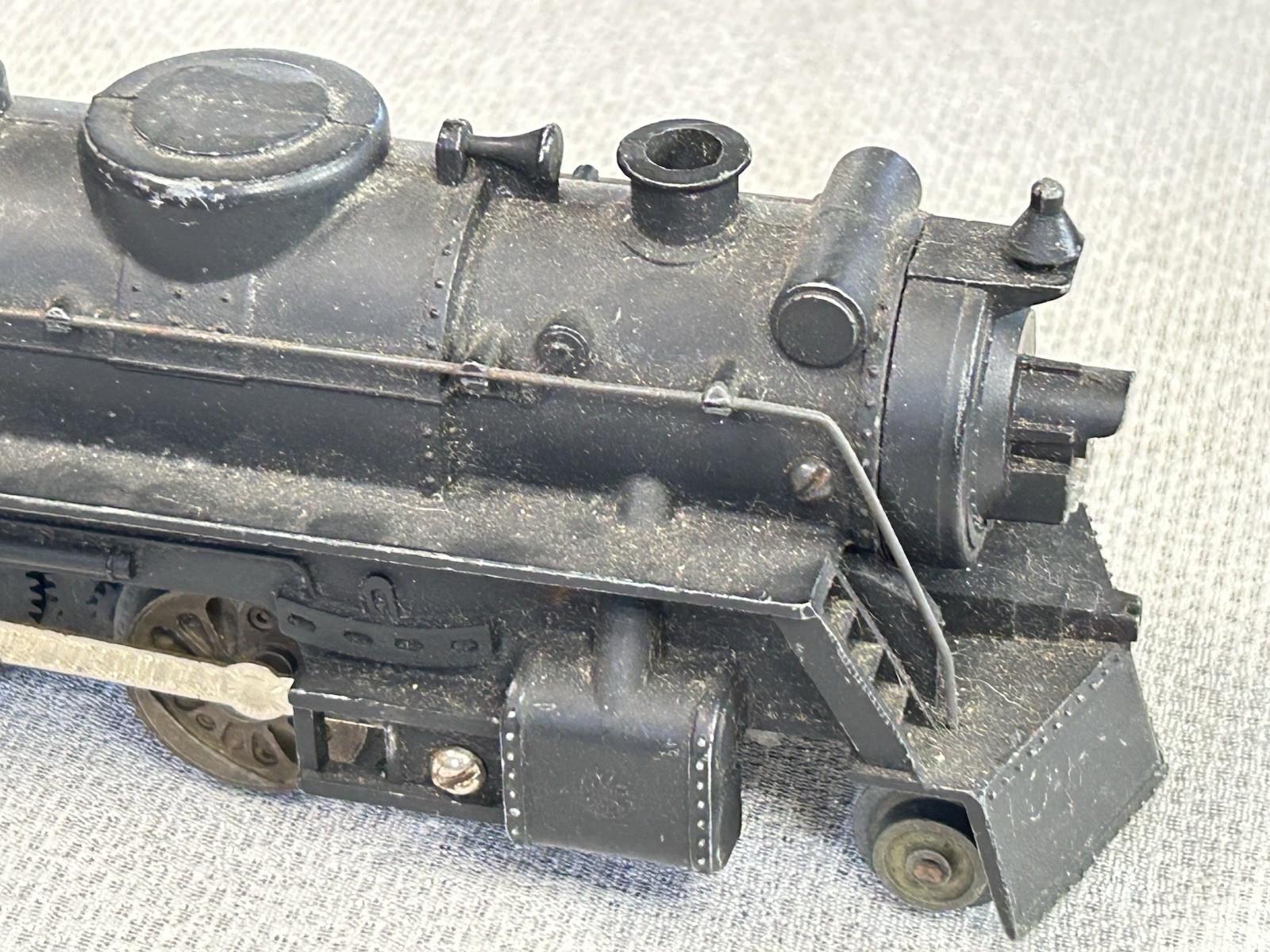 Vintage MARX O # 666 Black Cast Metal Steam Engine Locomotive for Parts / Repair