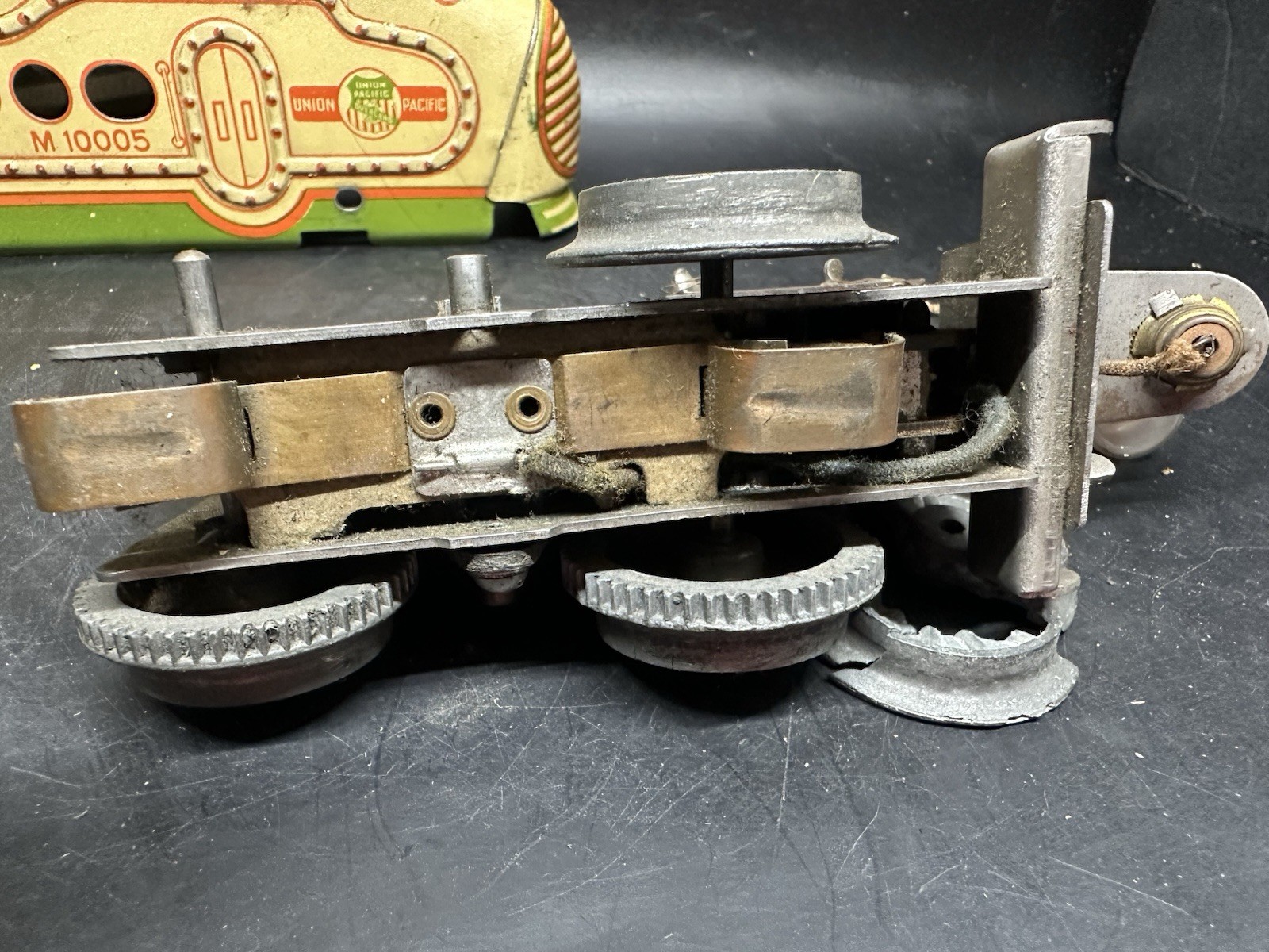 READ 1940 Marx Tin Litho Union Pacific Train Set 9066W M10005 O Gauge Steamline
