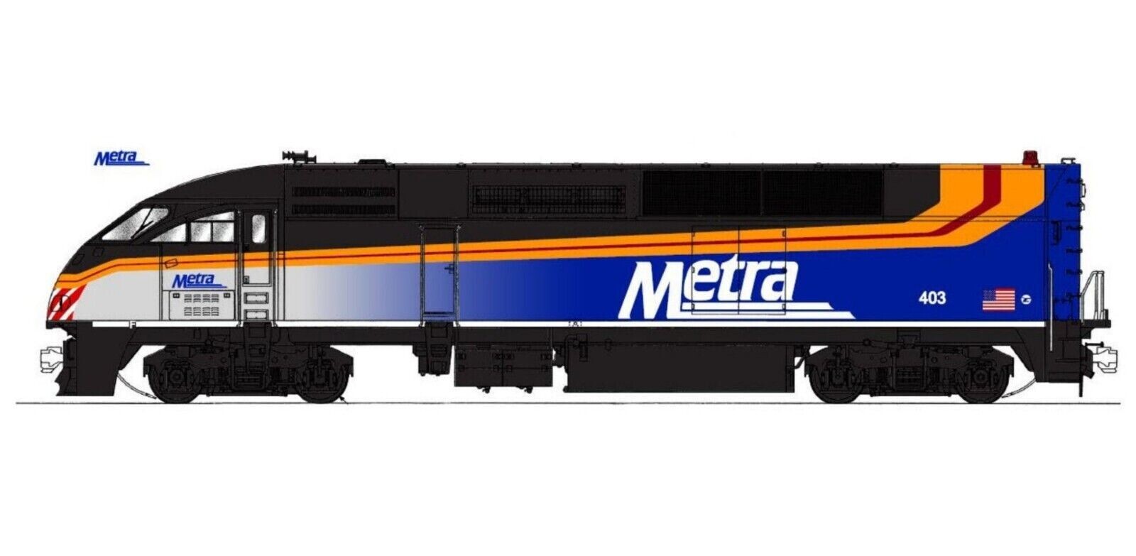 Kato N Scale ~ New 2024 ~ MP36PH Chicago Metra #424 ~ DC Version ~ 176-6124