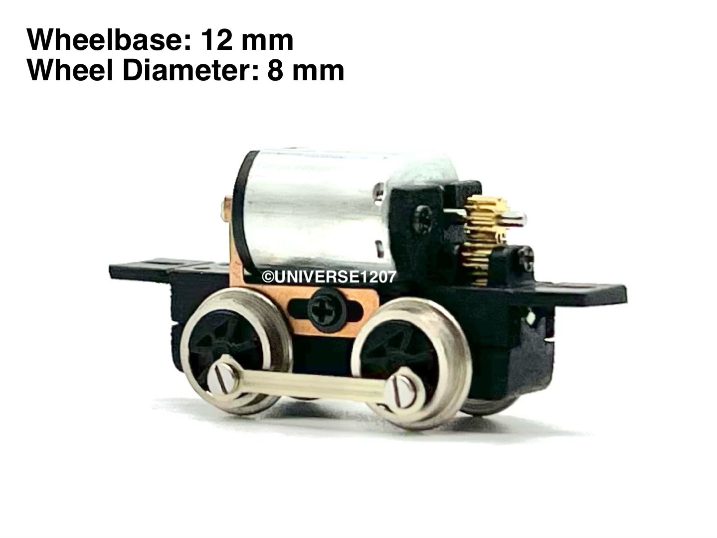 N/HOn30/HOe/009 Gauge 0-4-0 Rod-Driven Locomotive Power Drive Chassis 12mm/8mm