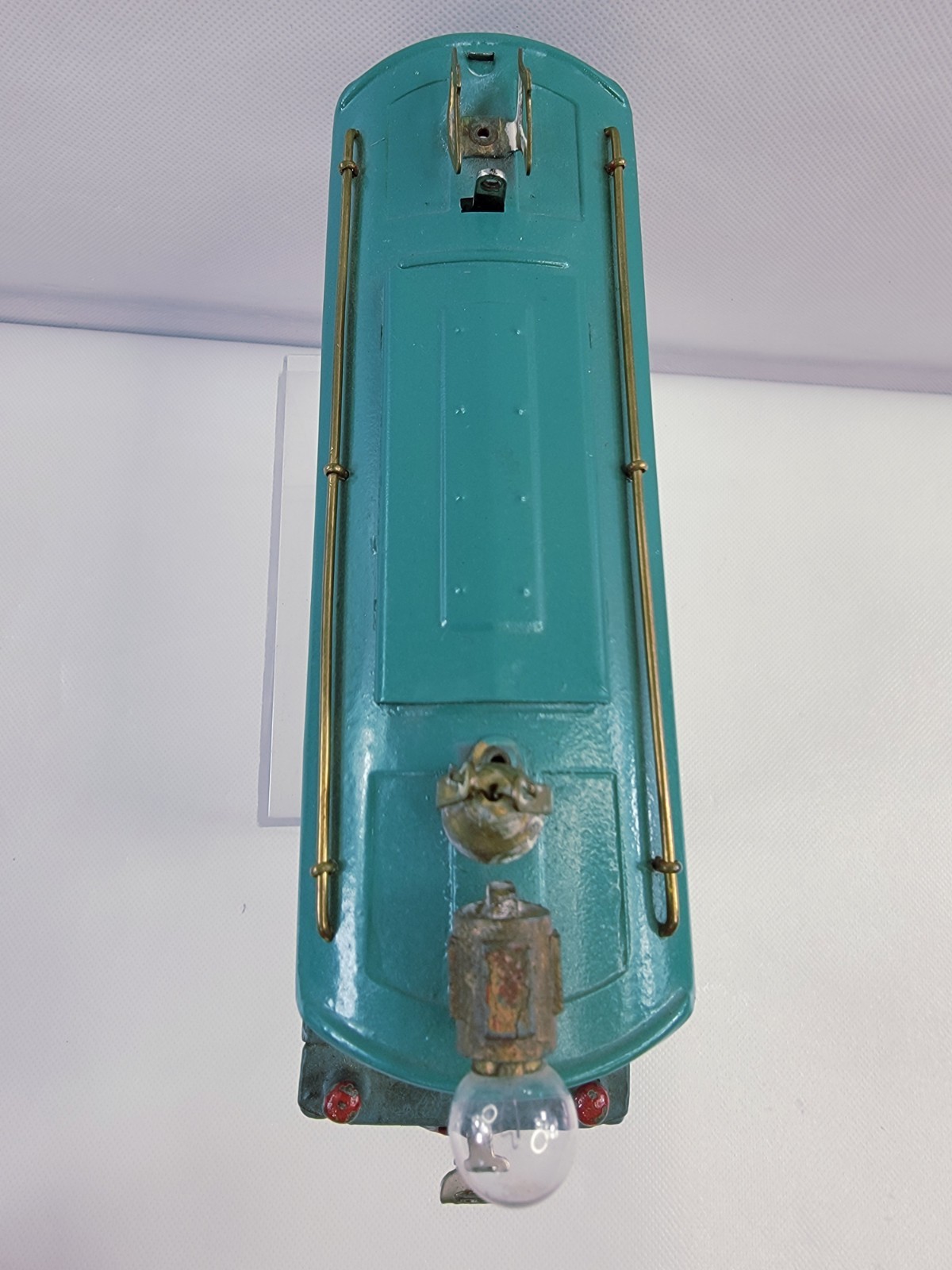 AMERICAN FLYER No. 3107 Locomotive w/ 3 Cars Green Tin Type Pre-War O Guage NICE