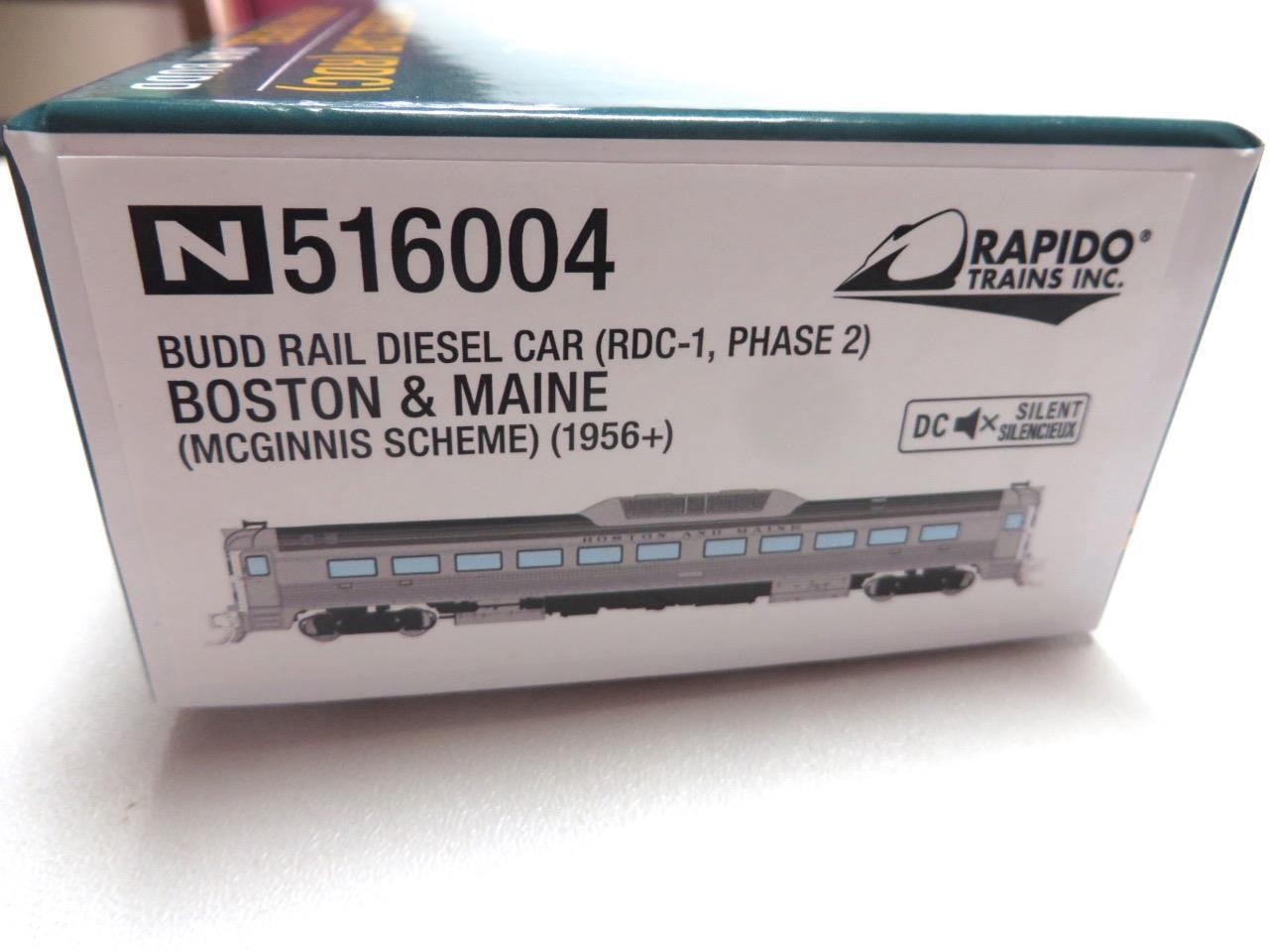 Rapido N 516004 Boston & Maine Powered Budd RDC-1 Rail Diesel Car Locomotive NEW