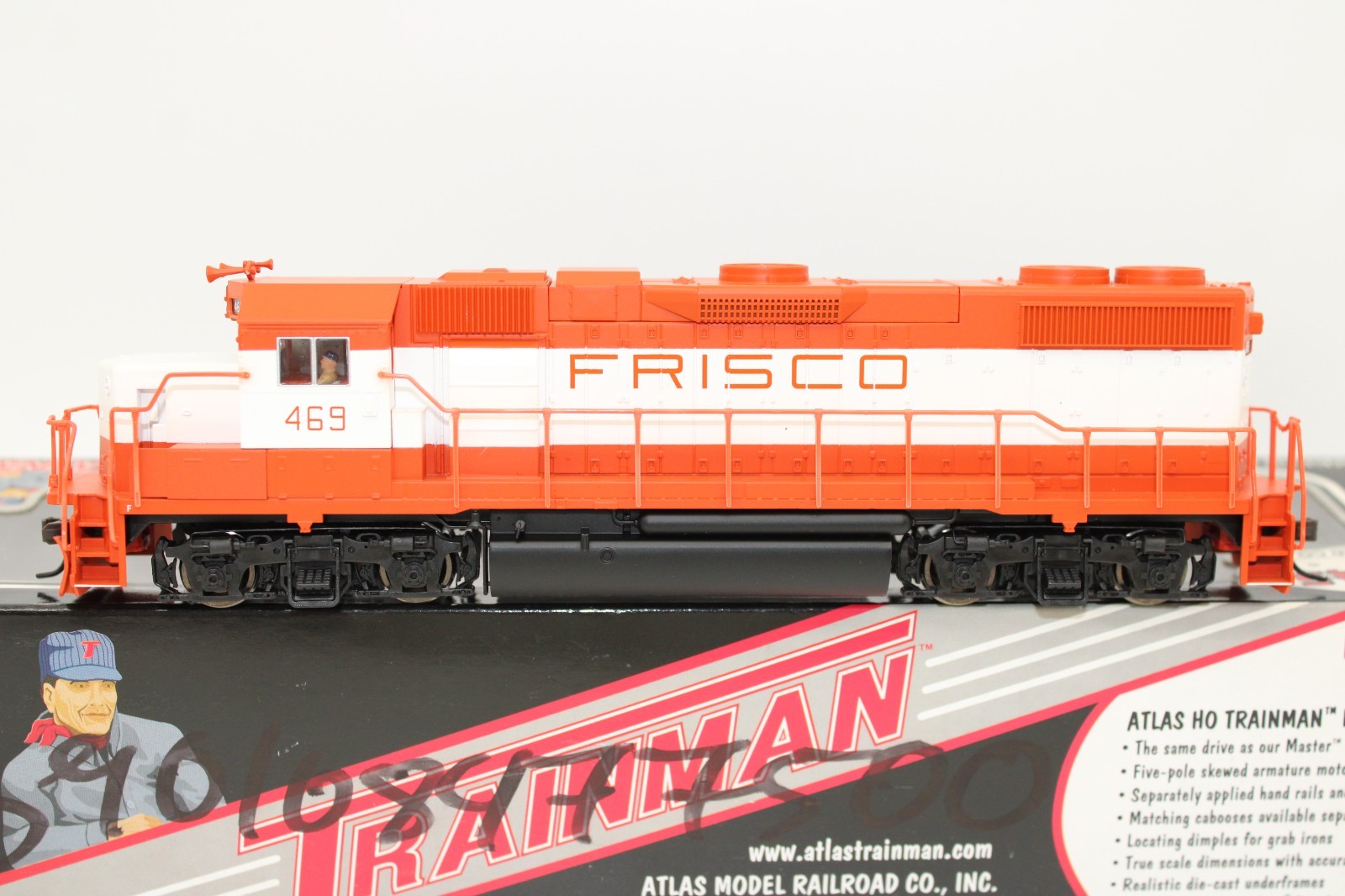 Atlas HO Scale Frisco EMD GP38-2 Diesel Locomotive #469 DCC Ready LED
