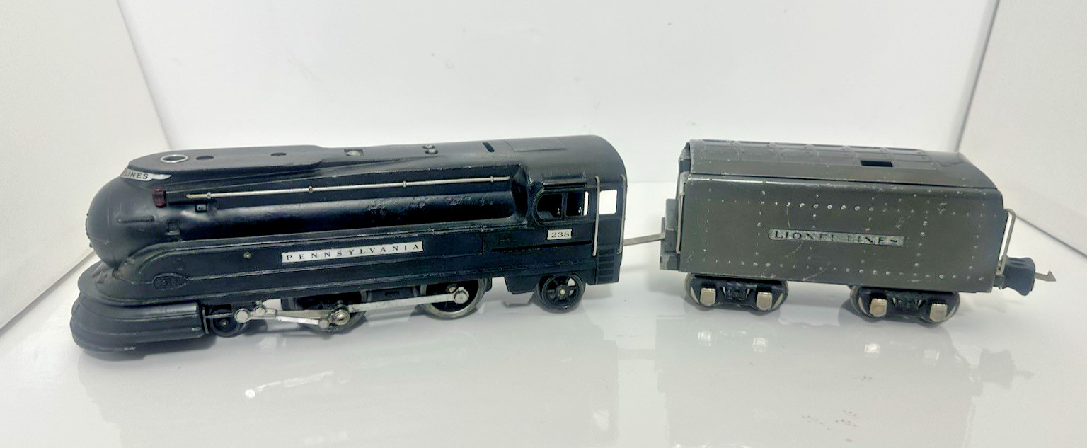 Lionel Prewar O Tinplate Black PRR 238 Torpedo Steam Locomotive 265W Tender SS