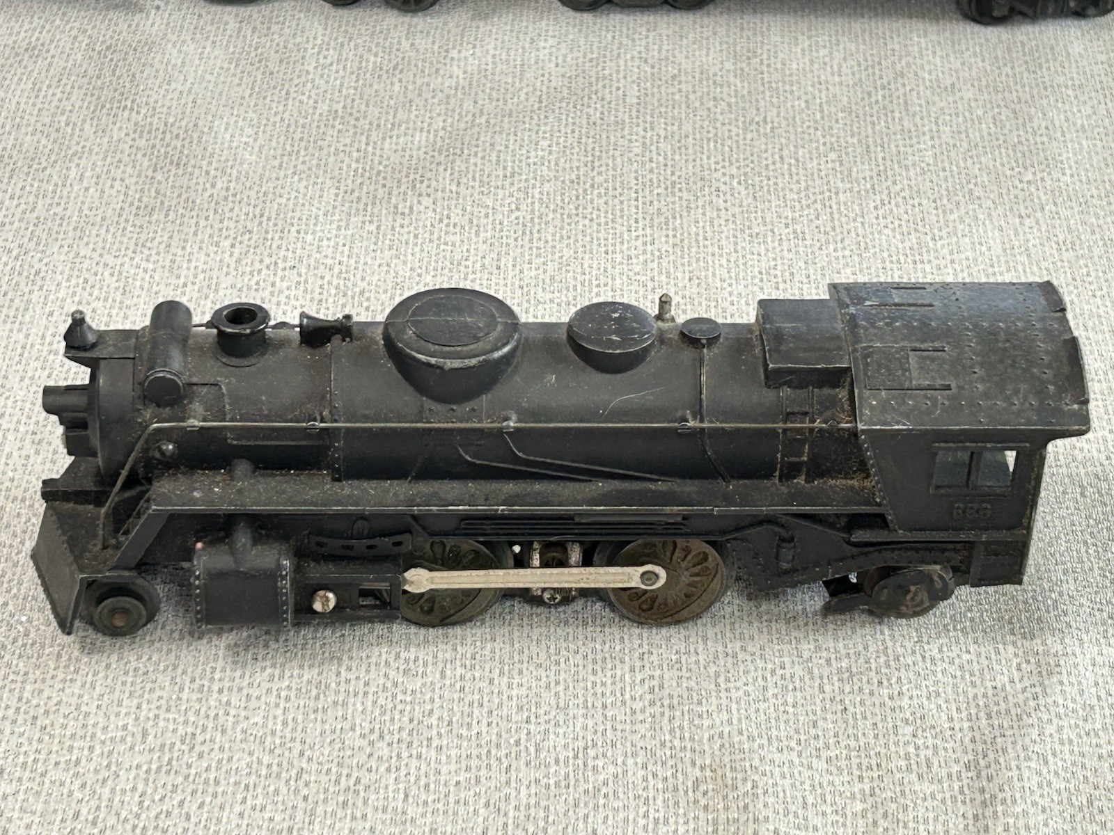 Vintage MARX O # 666 Black Cast Metal Steam Engine Locomotive for Parts / Repair