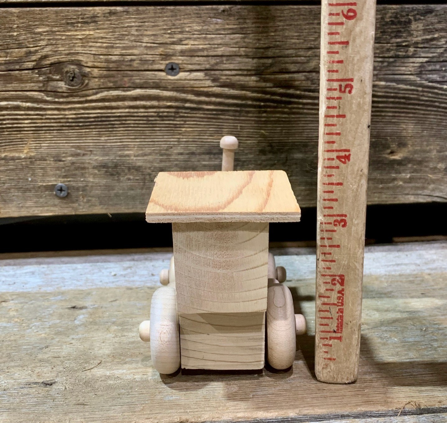 Vintage Handmade Wooden Locomotive, 5″