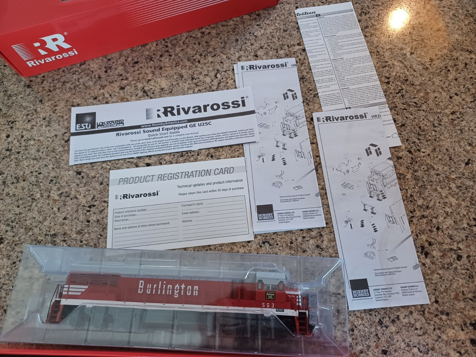 RIVAROSSI-HO-DIESEL LOCO-DCC SOUND-HR2616-C.B.& Q-#563-GE U28C