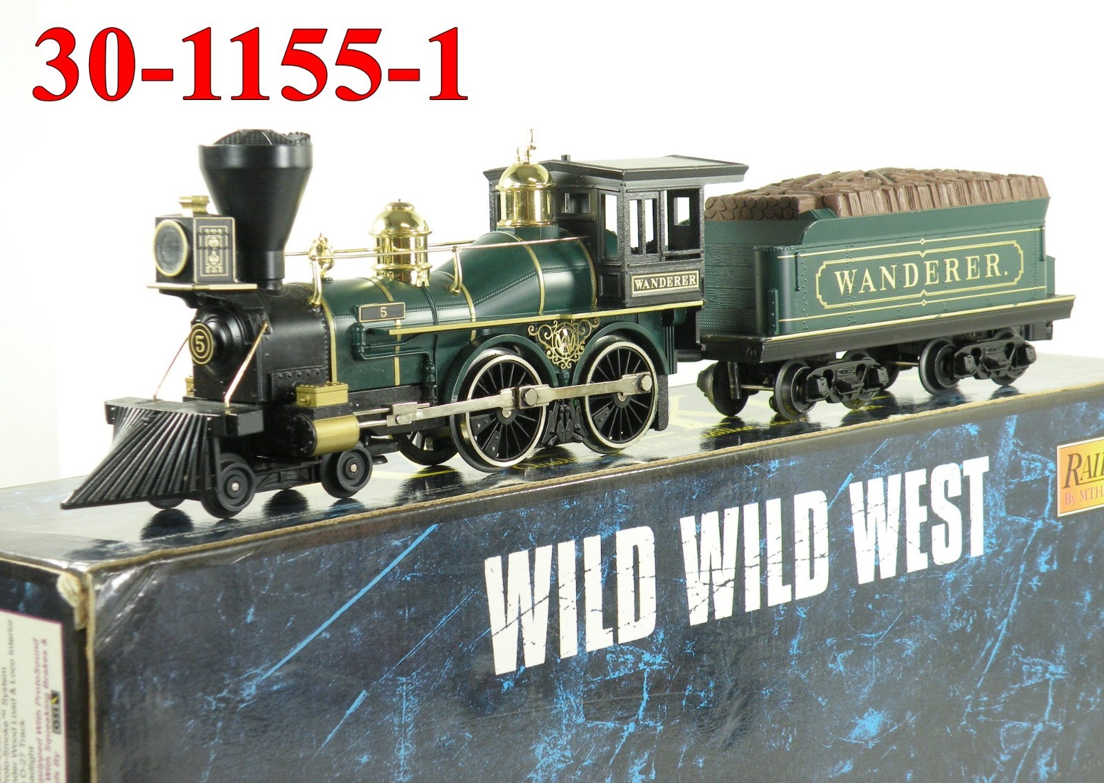 MTH 30-1155-1 Wild Wild West Wanderer 4-4-0 General PS-1 Tested XLT