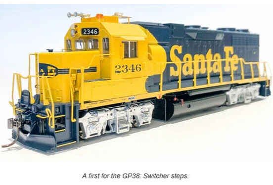 Rapido ~ HO Scale ~ EMD GP38 Low Nose ~ Standard DC ~ Santa Fe #2346 ~ 38004