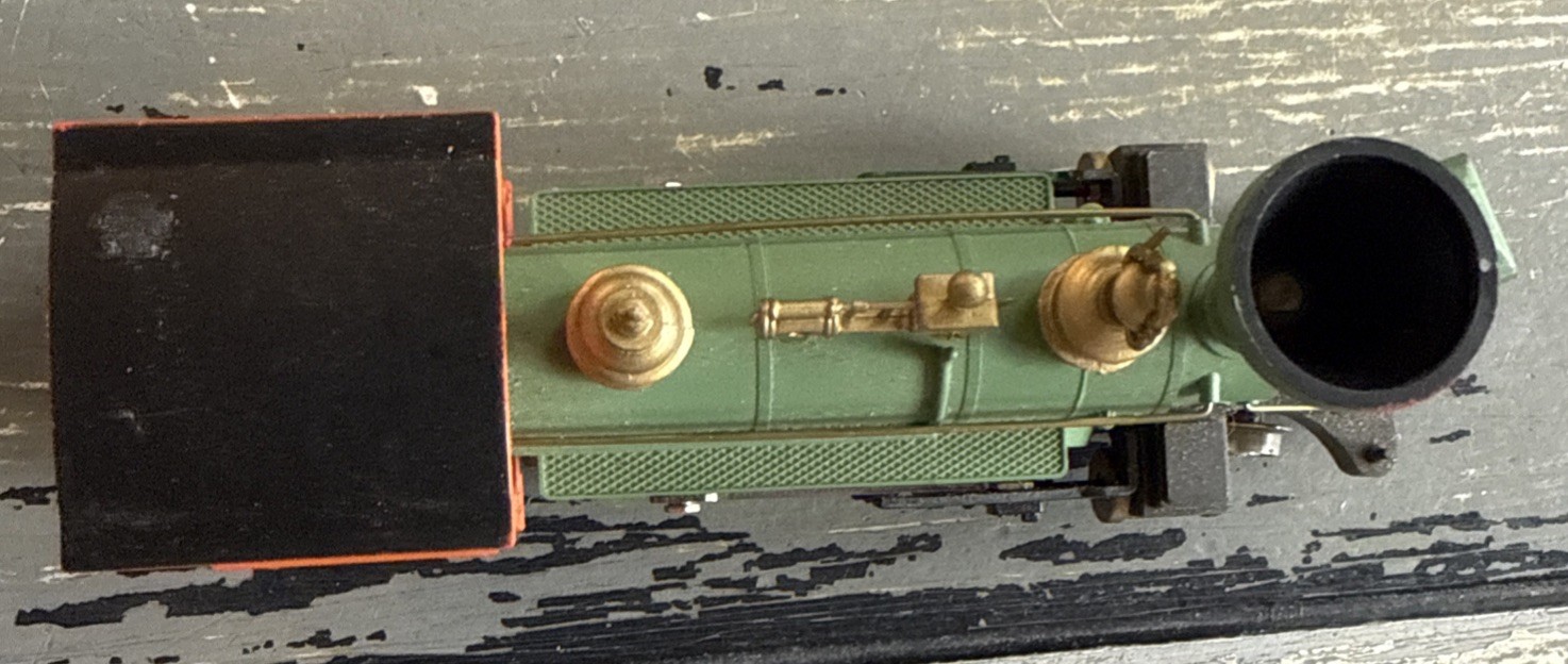 HO? Scale Steam Locomotive Engine #21 Green/Orange Vintage Style Train Untested