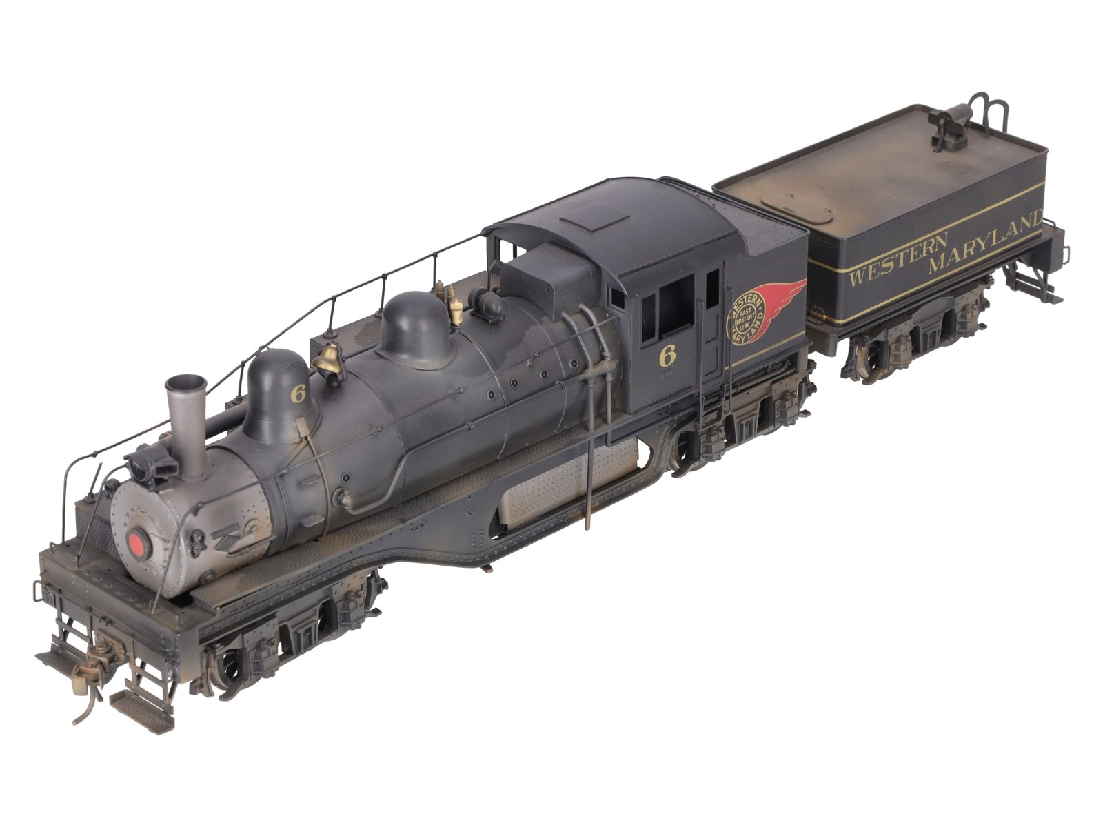 Westside Model Co. O Brass WM Shay Steam Engine & Tender #6 (2-Rail) – Painted