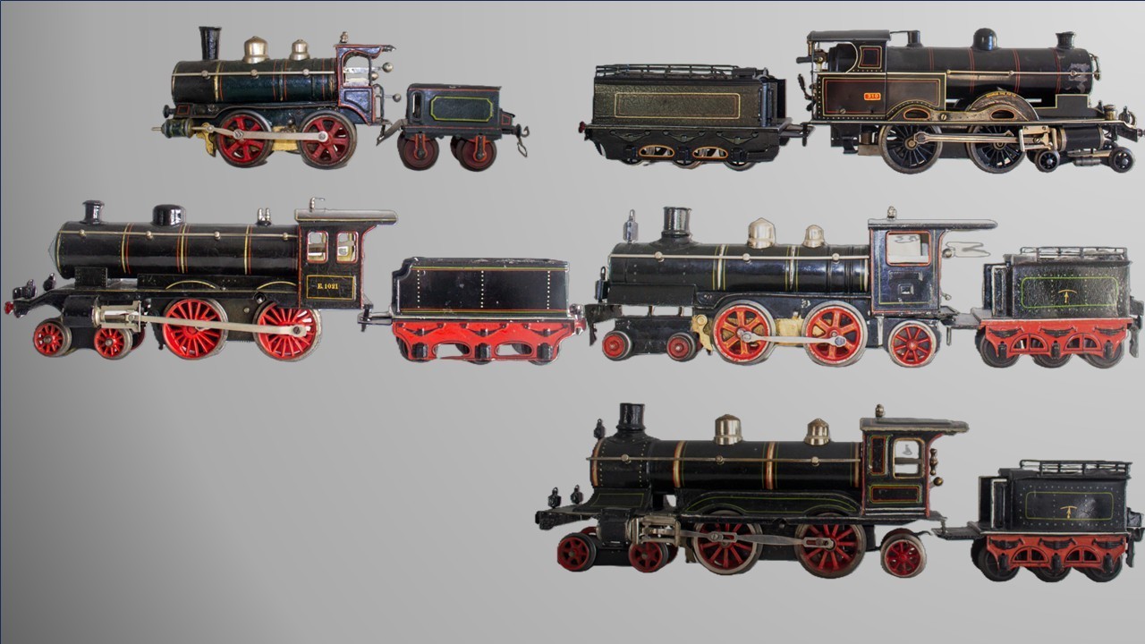 Extremely Rare Collection of 5 Marklin 1-Gauge Steam/Clockwork Early Locomotives