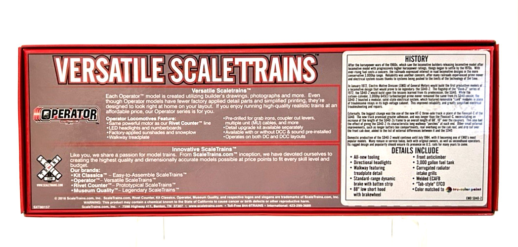 HO ScaleTrains Operator SXT10370 BNSF Railway EMD SD40-2 #6821 H3 Scheme