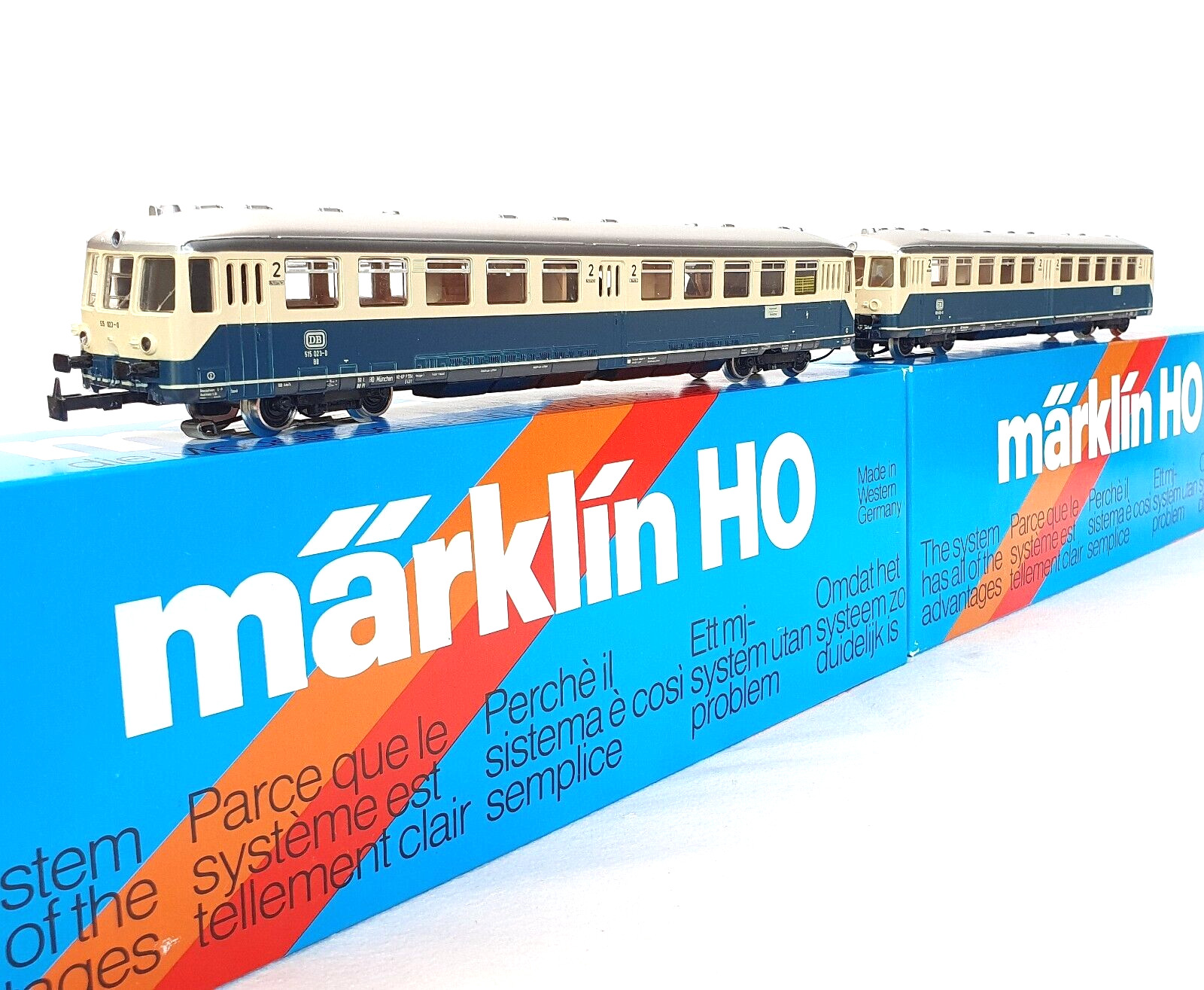 Marklin AC HO German DB BR-515 + BR-815 MOTORIZED DIESEL MULTIPLE UNIT MIB`85!