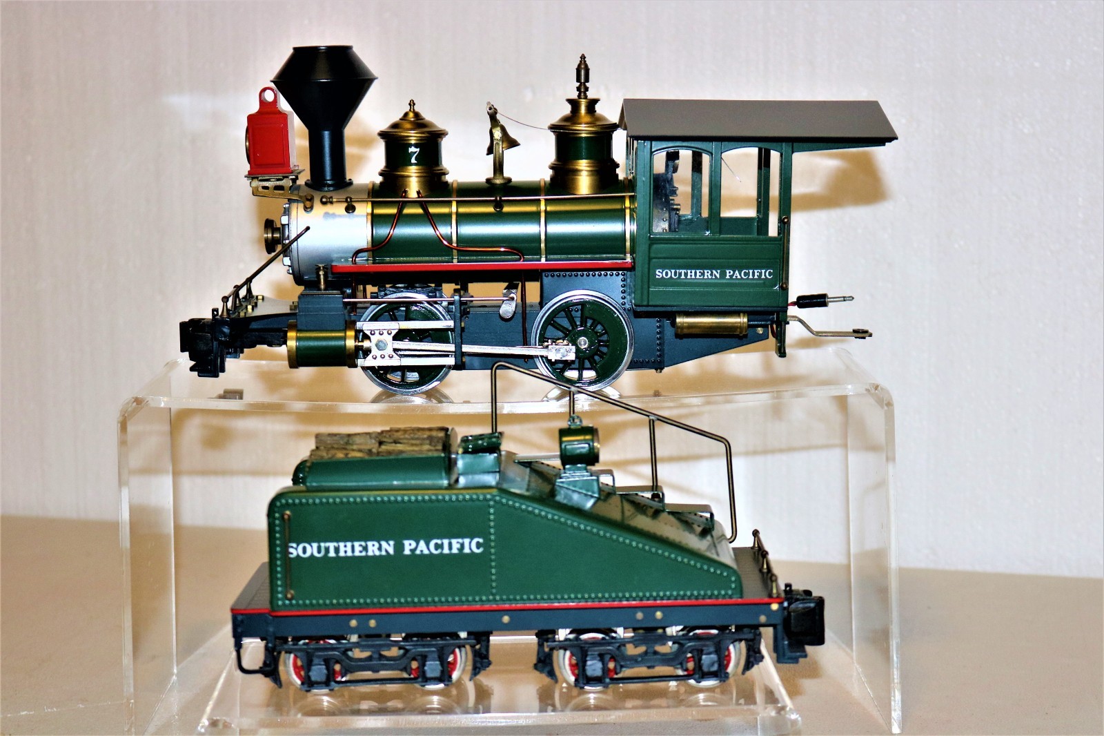 @@@ MINTISH RARE G scale Brass DELTON Southern Pacific GREEN SP 0-4-0 #7 Ser#114