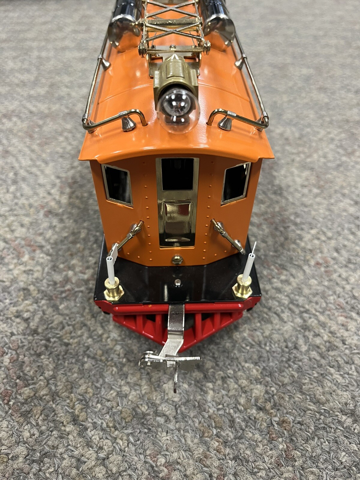 + MTH O Gauge Tinplate Orange No. 256 Electric Locomotive PS.2 10-3025-1 NIB