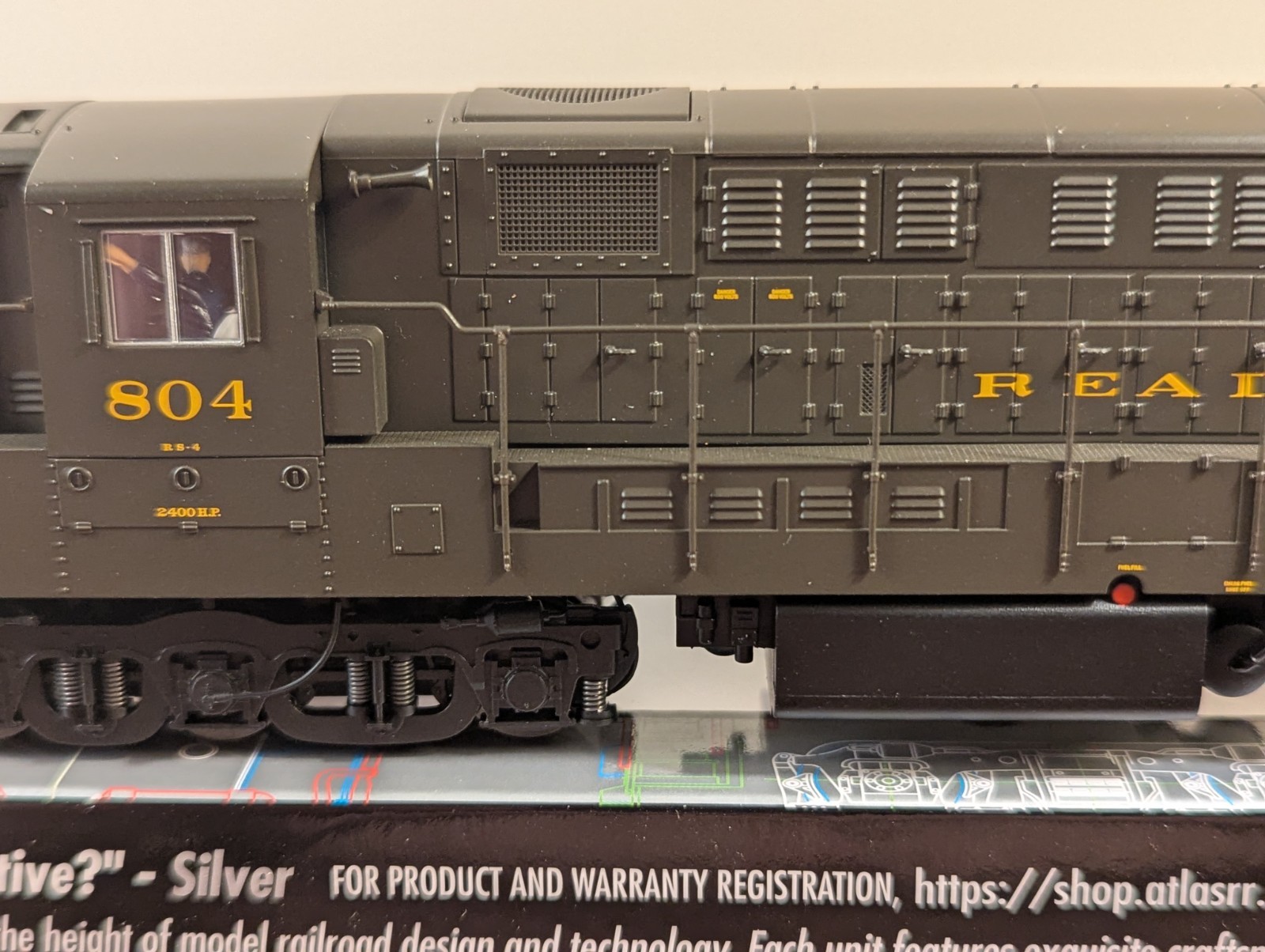 Atlas Master Silver Series HO Scale FM Trainmaster Reading #804 DCC Ready