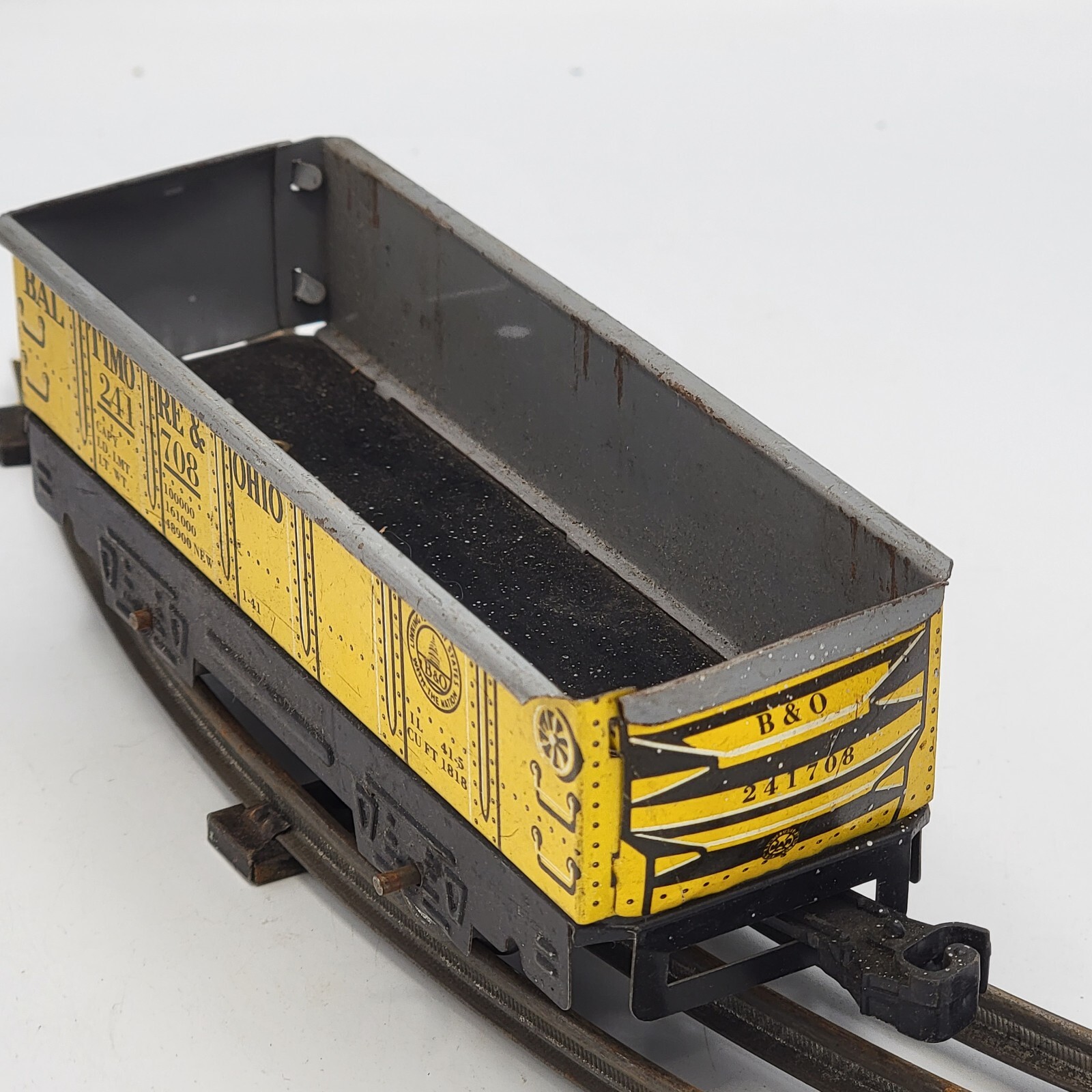 Marx Gondola Car Baltimore & Ohio O Gauge Yellow No. 241708 1950’s CLEAN