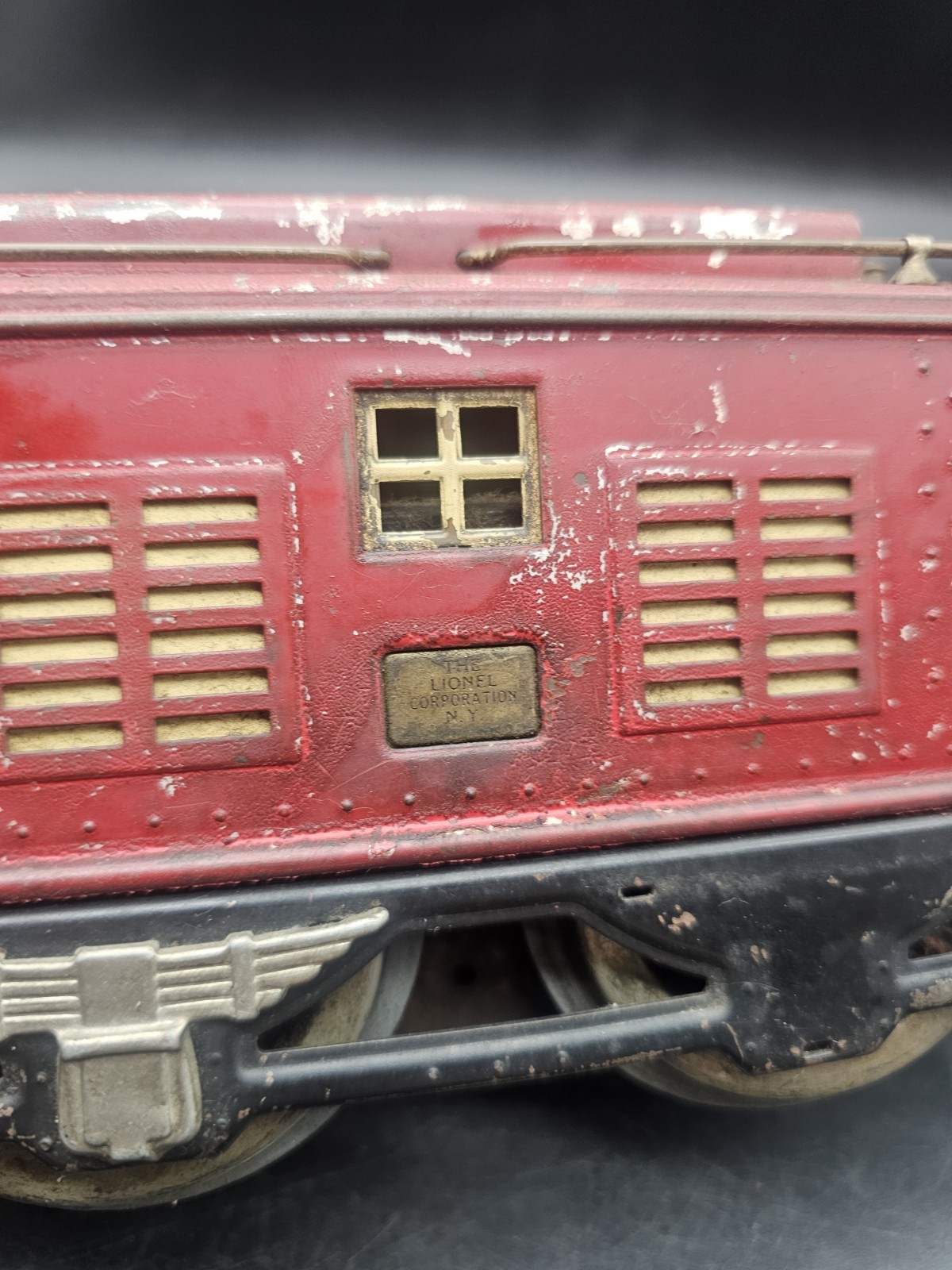 Vintage Lionel Train Prewar Red Maroon Standard Gauge NO 8 E LOCOMOTIVE Untested