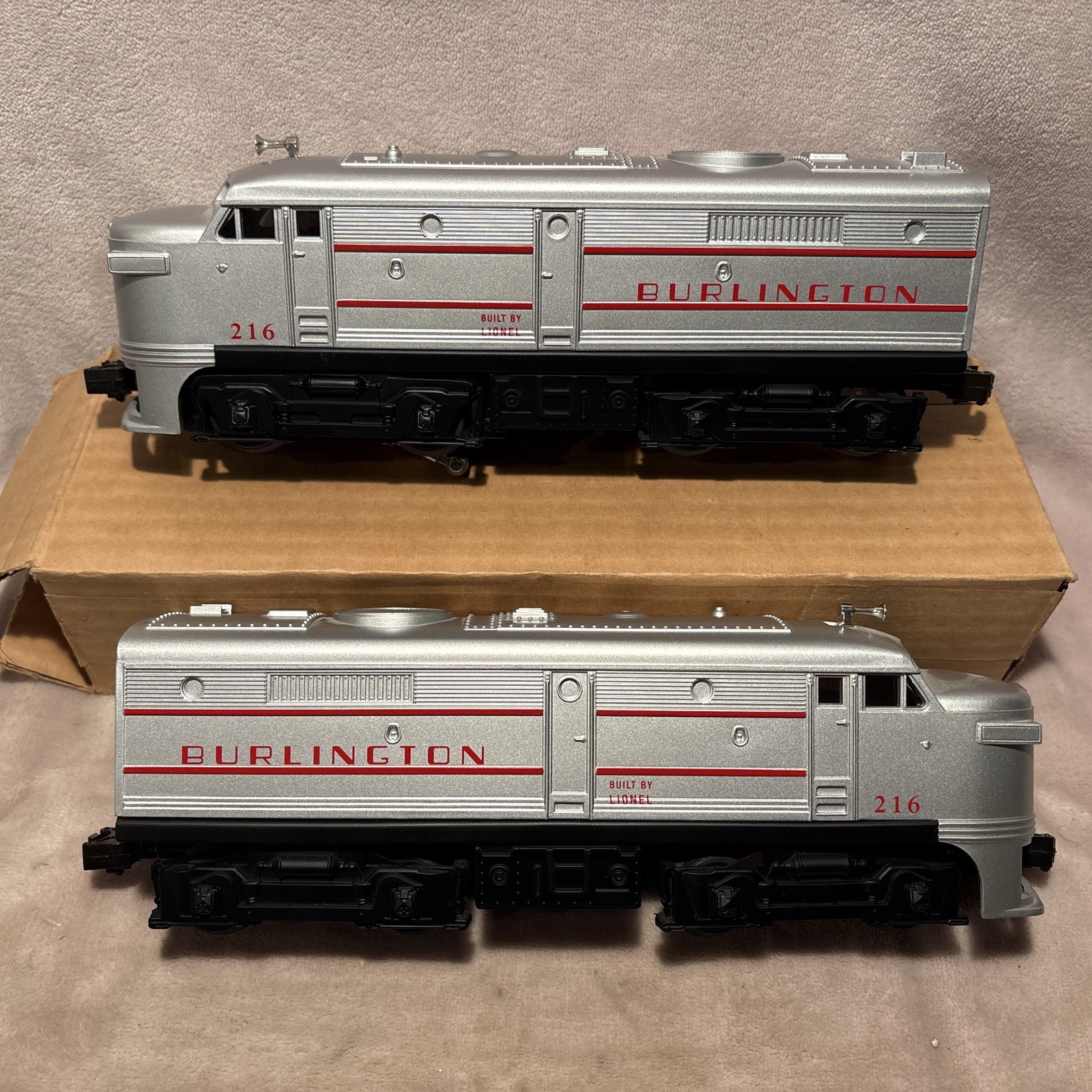 Lionel O/027 PW 216 Burlington Alco Powered LOCO A-Unit & Non-Powered B Unit