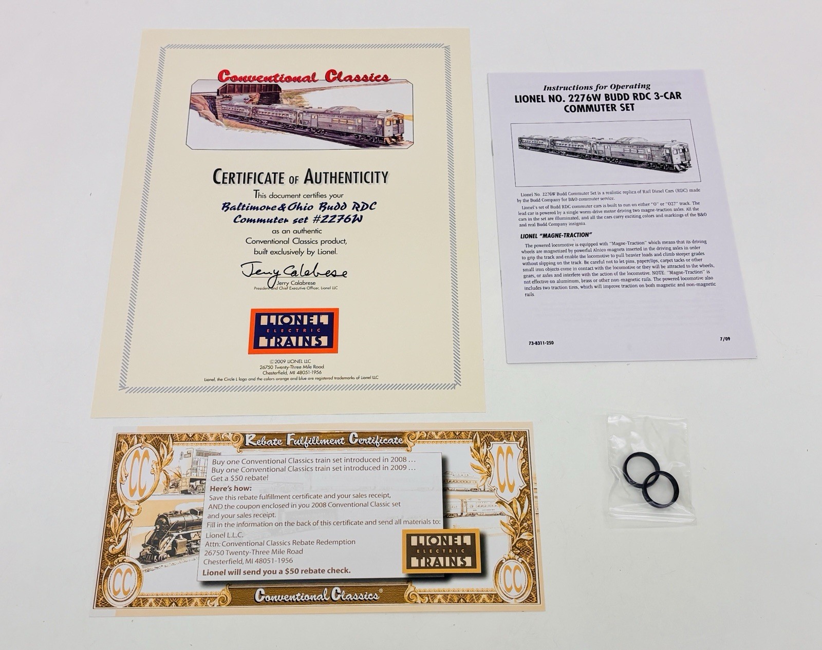 Lionel 2276W Baltimore & Ohio Budd RDC 3 Car Commuter Train Set 6-38311 New