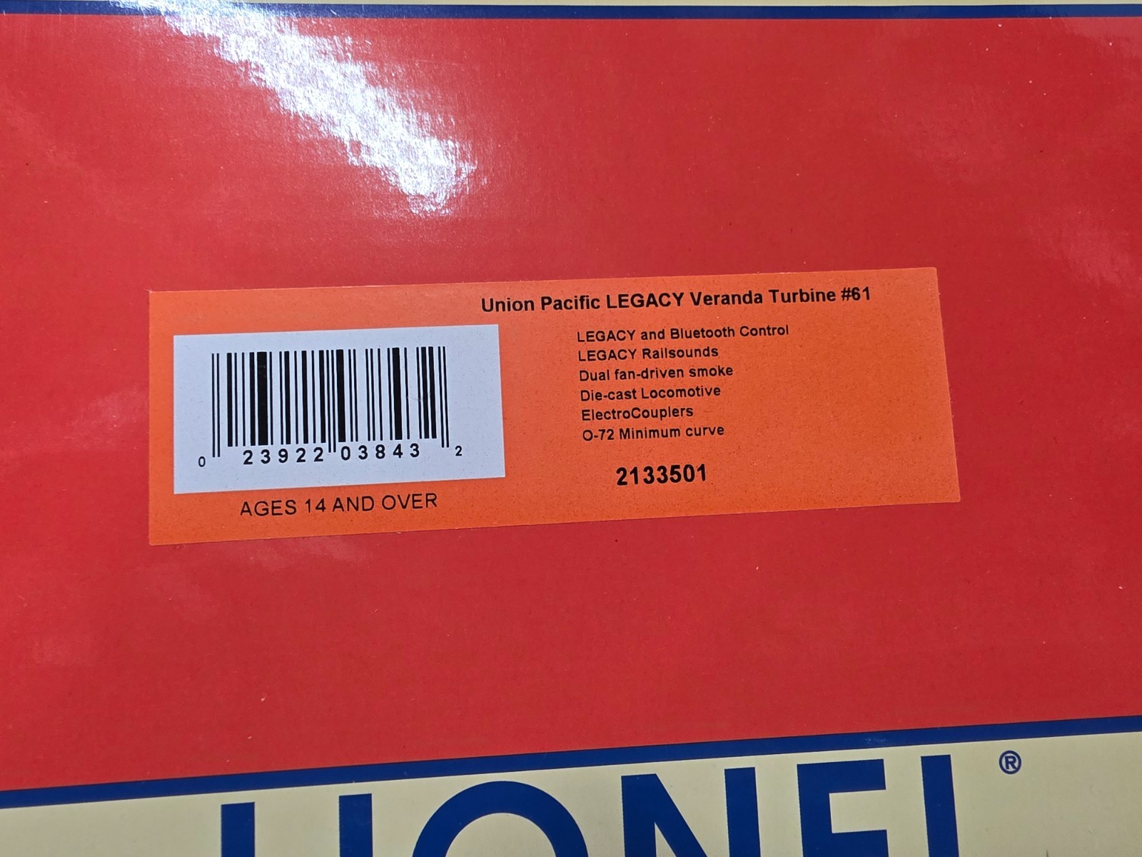 Lionel Legacy Diecast Union Pacific Veranda Turbine #61 NIB