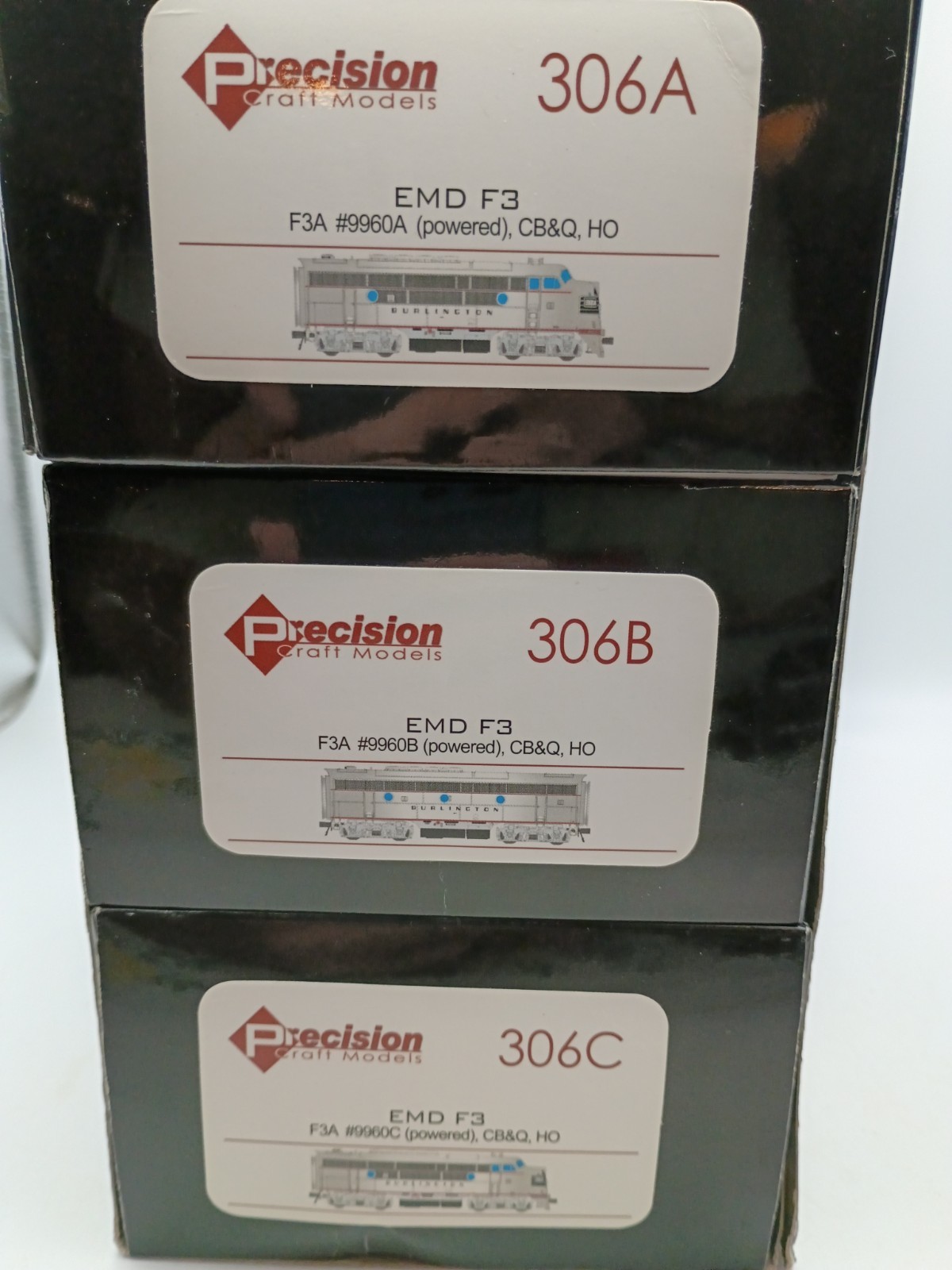 Precision Craft Models EMD F3 ABA – HO scale – Burlington CB&Q All Powered DC