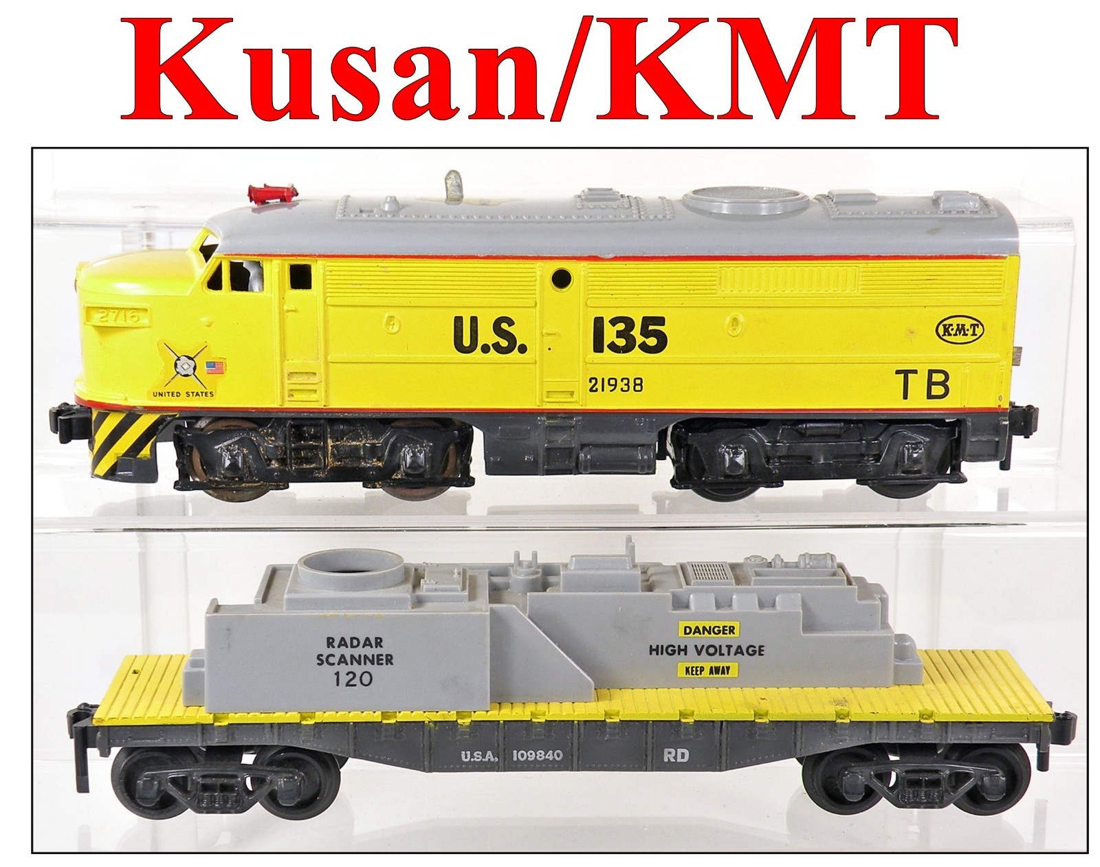 KMT Kusan 21938 Space-Era Alco (MISSING MOTOR) & 109840 Radar Flatcar