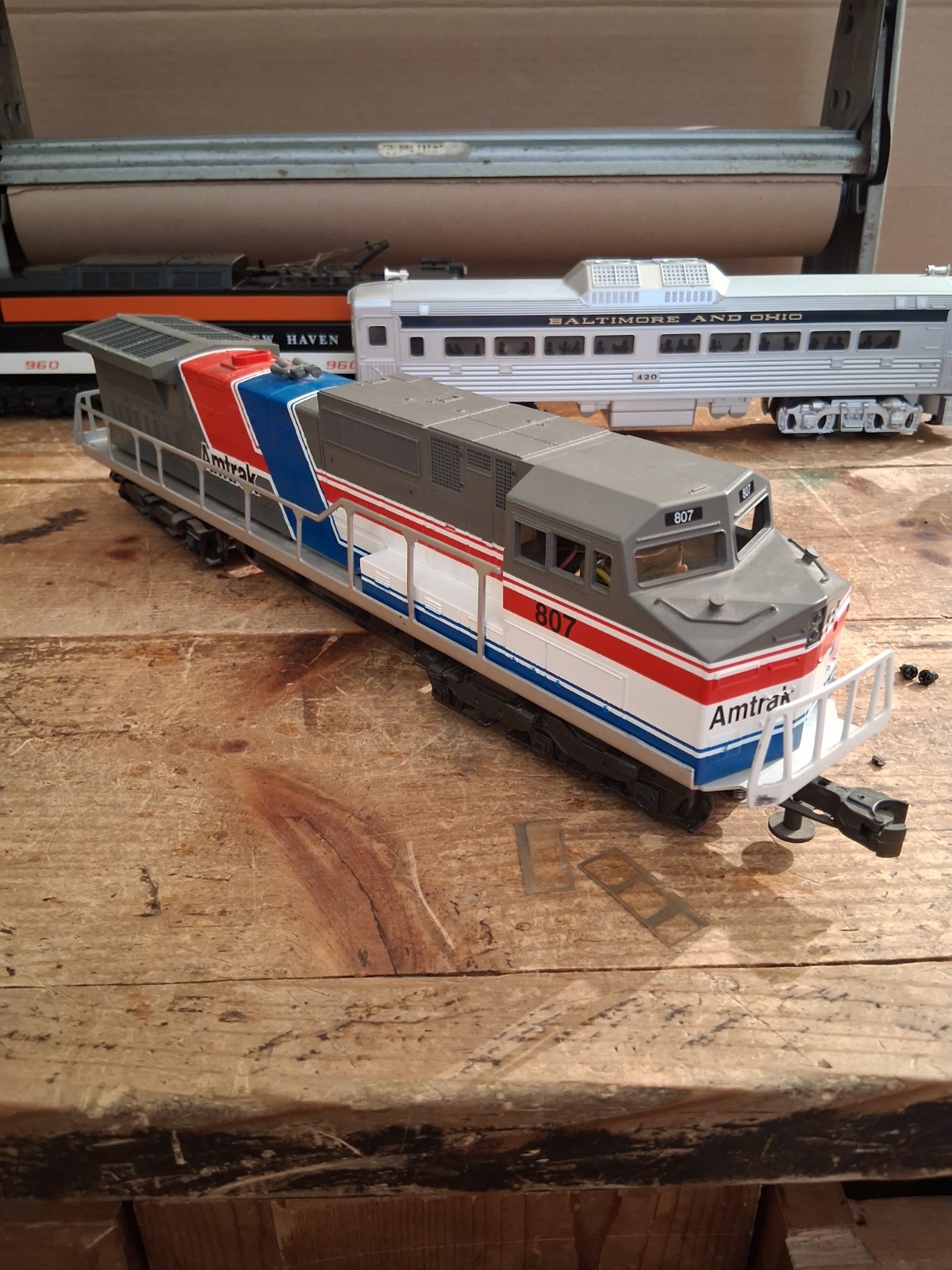 Williams DA109 Amtrak Dash 8 Powered Cab #807 Horn O Gauge 3 Rail Diesel TESTED