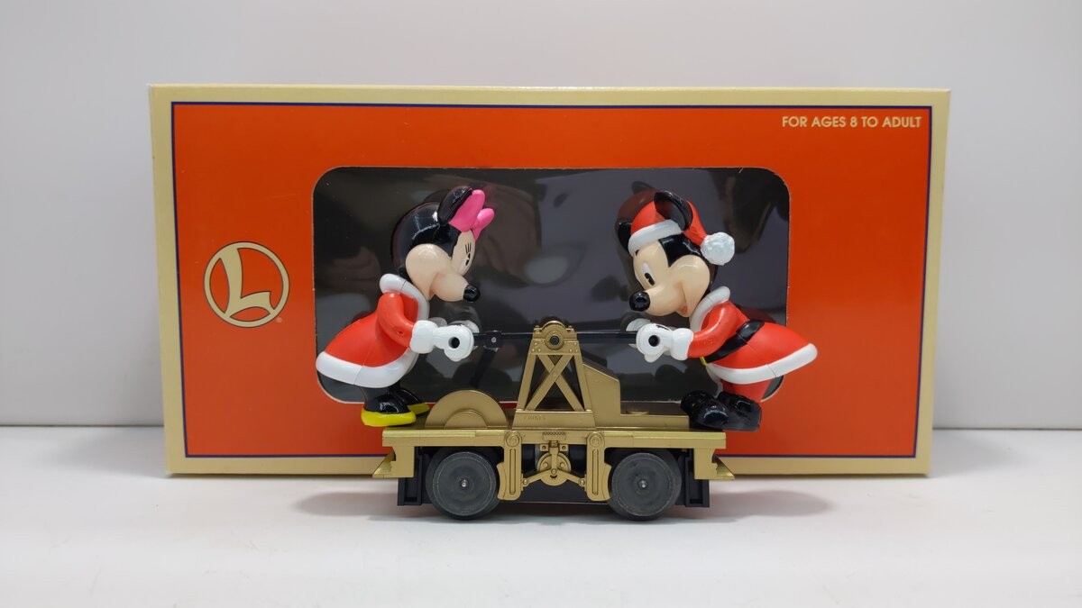 Lionel 6-18433 O Gauge Mickey & Minnie Christmas Operating Handcar NIB