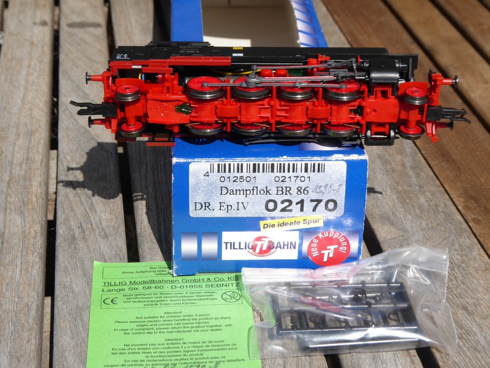 Tillig 02170 TT Steam Locomotive BR 86 1590-8 DR Epoche 4 DSS+LED BW Reichenbach