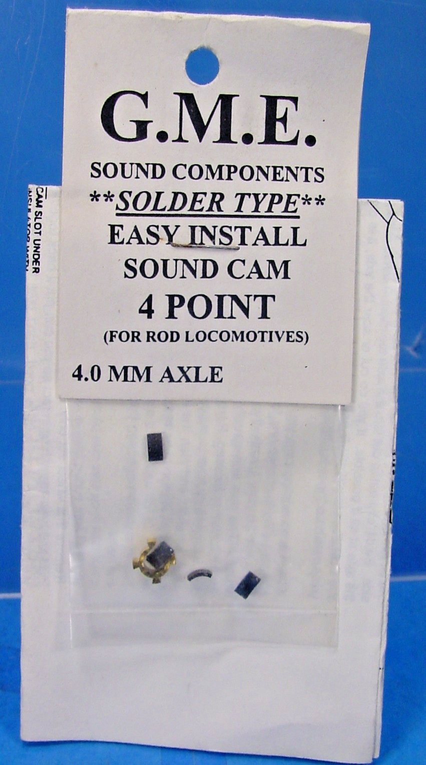 G.M.E. SOUND CAM 4.0mm AXLE 4 POINT STEAM LOCO PFM PBL DCC On30,On3,S,O SCALE A