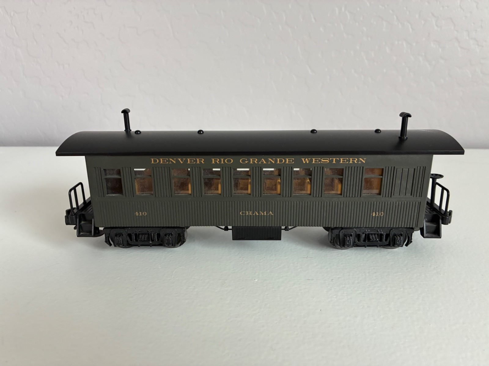 MTH 30-1160 30-6406 Denver & Rio Grande Steam Engine & Overton Passenger Cars