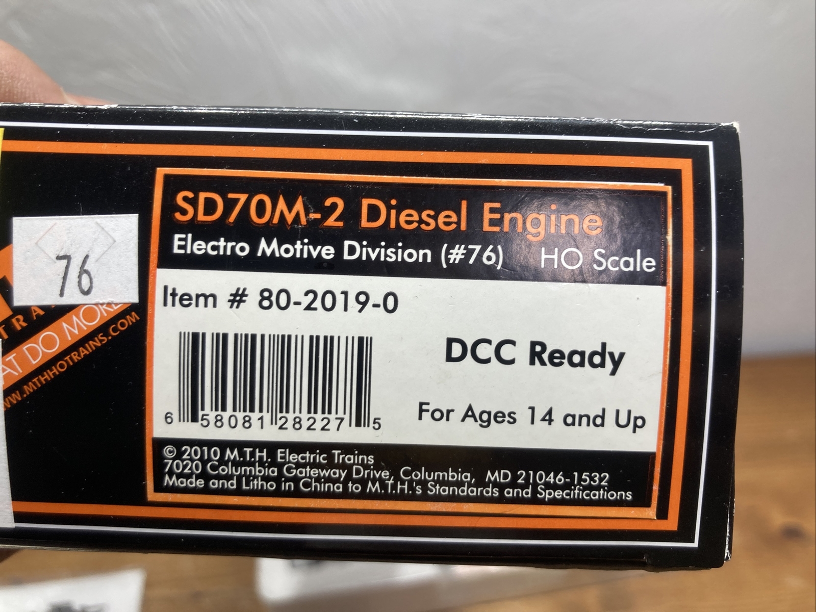 MTH HO Scale SD70M-2 Electro Motive Division Road#76 NEW Never Used DCC Ready