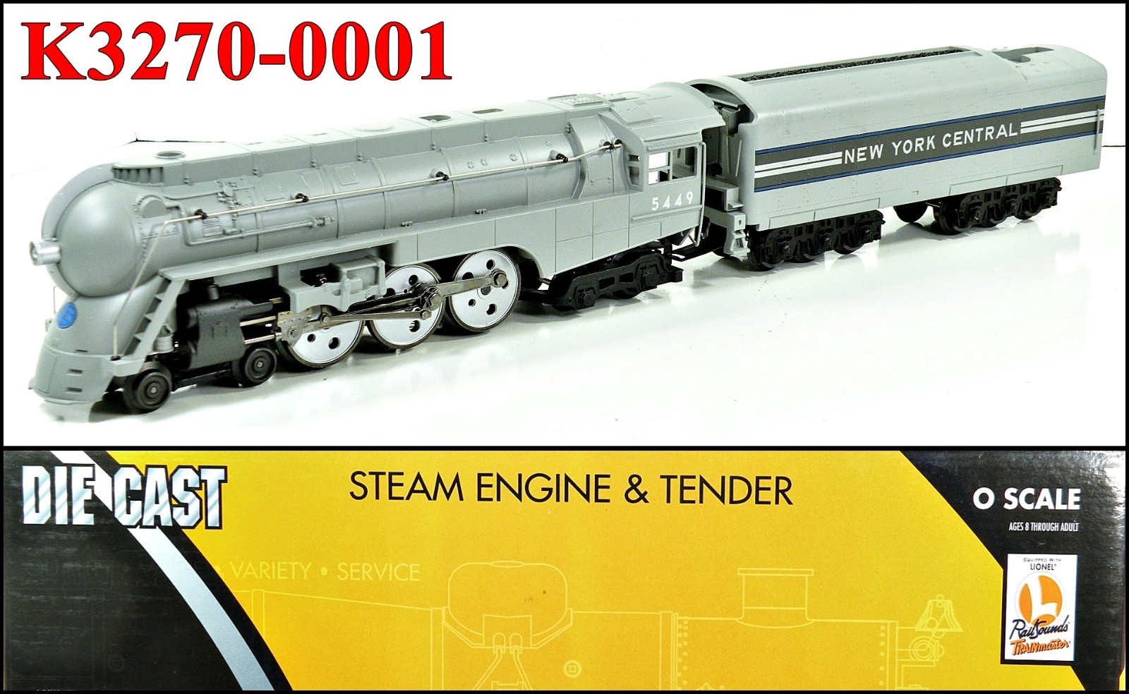 K-Line K3270-0001 New York Central 20th Century Ltd. Hudson TMCC/RS LN/w/Box