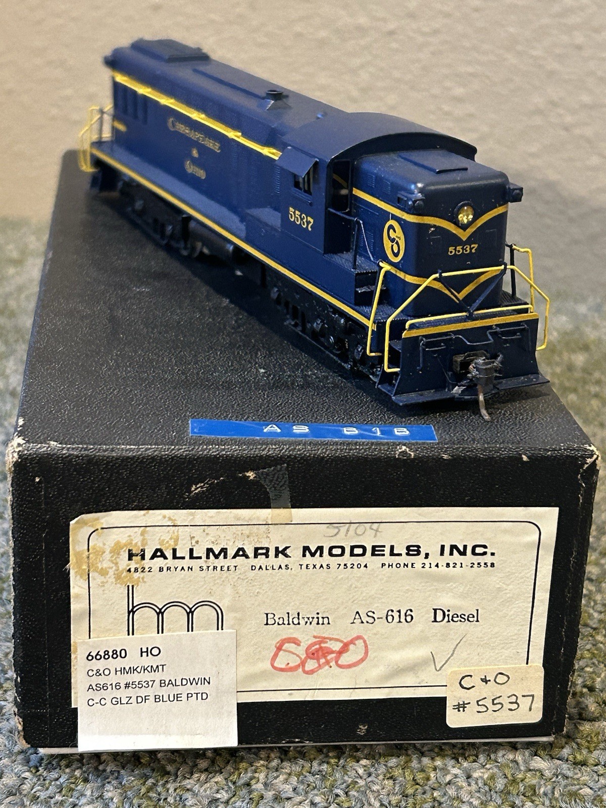 Hallmark Models Ho Brass Baldwin AS-16 Baltimore And Ohio B&O No 5537