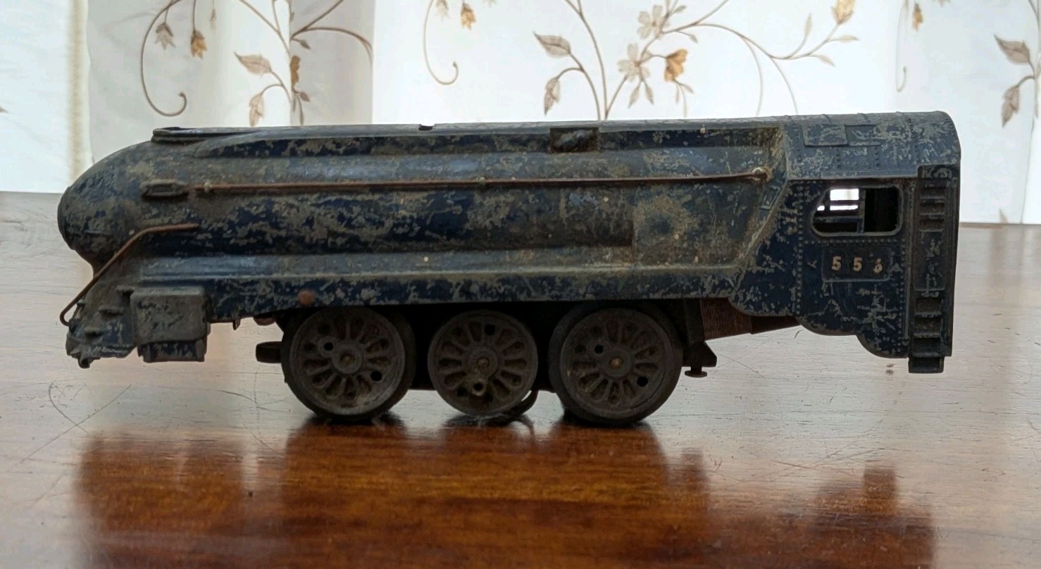 VTG American Flyer #556 Torpedo Steam Locomotive Train Royal Blue Not Working