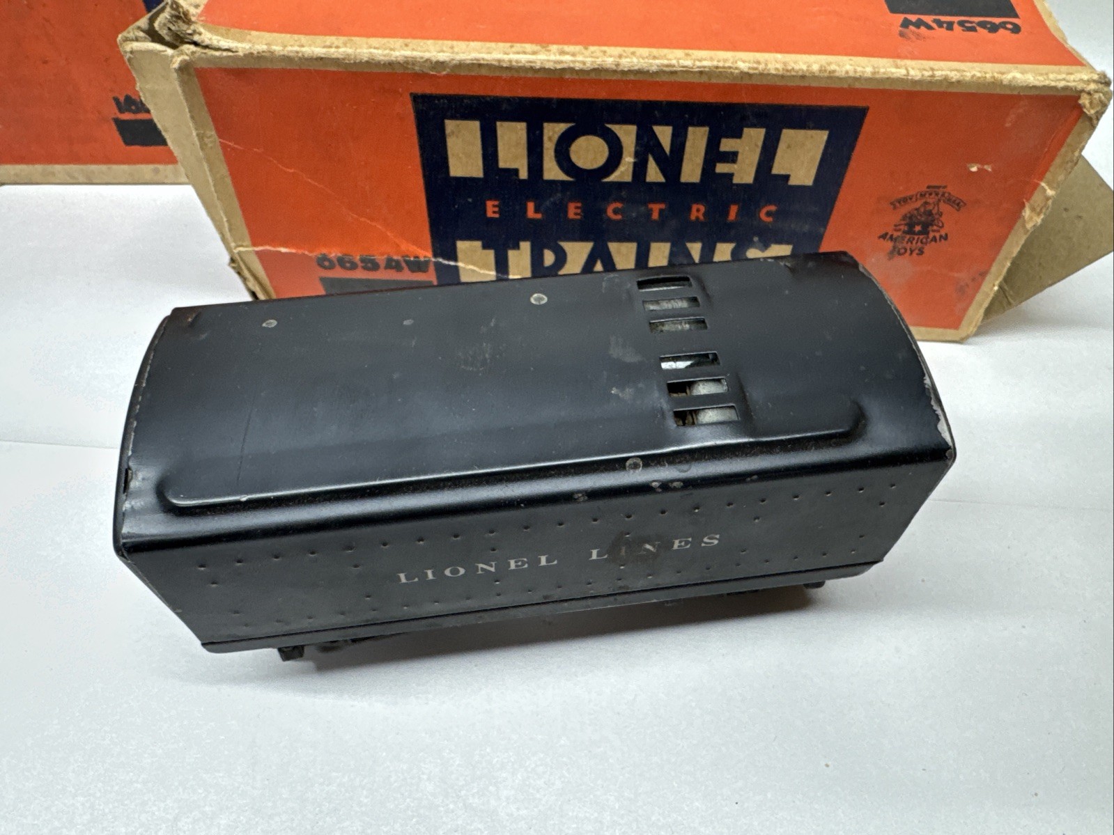 Lionel Postwar 1655 Locomotive w/6654W Tender & Overstamped Boxes
