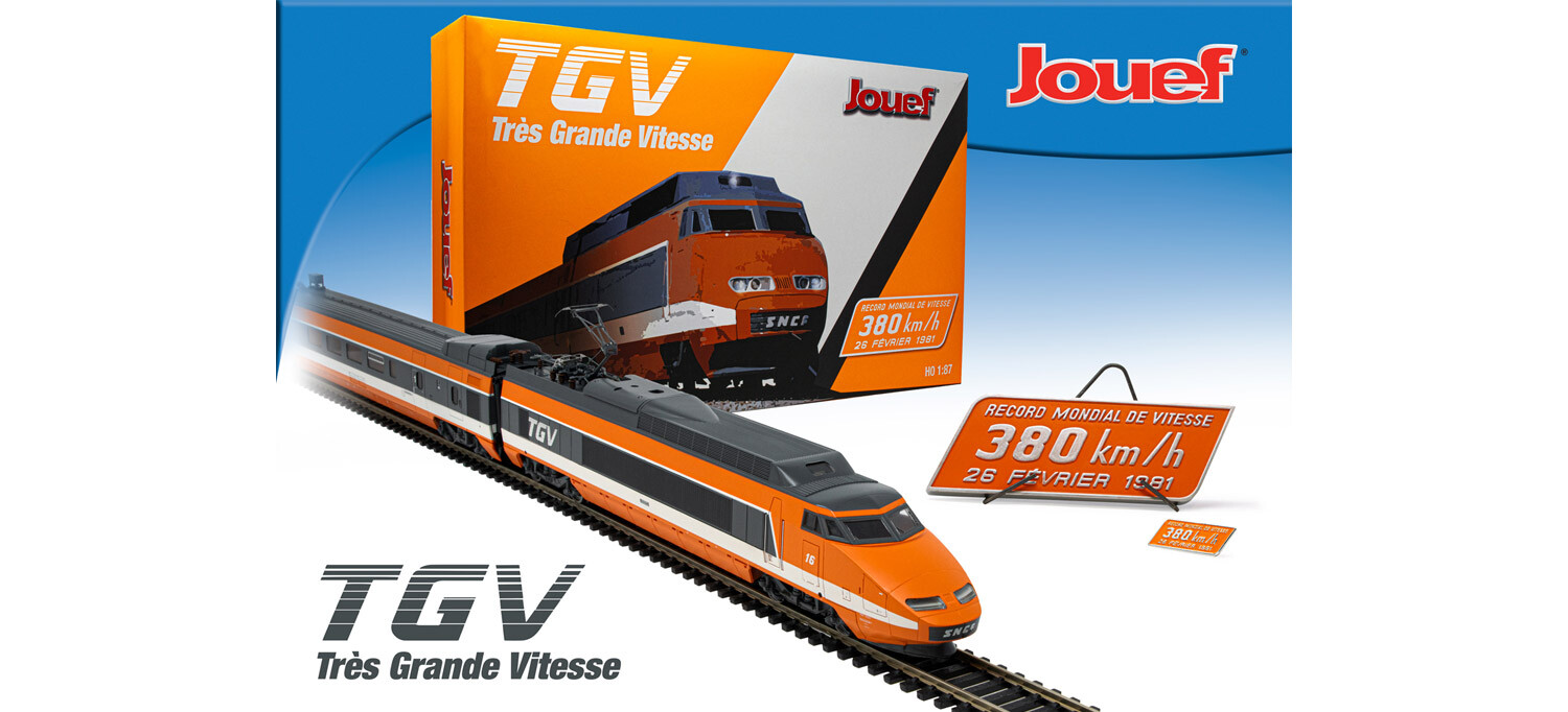 Jouef HJ2412 TGV PSE “World Speed Record 26/2/1981 380 KM/H”, Base Set