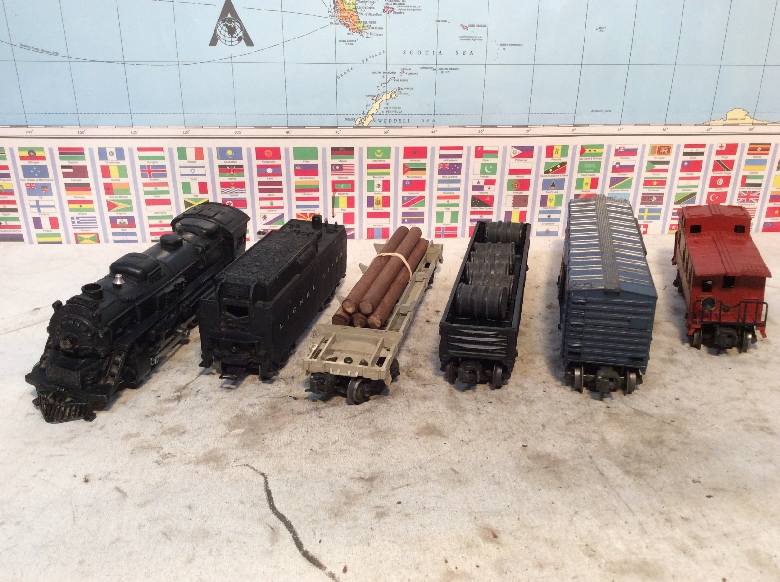 Lionel 1555WS Postwar – Set 2018 Steam Engine Freight Cars O Gauge / 027