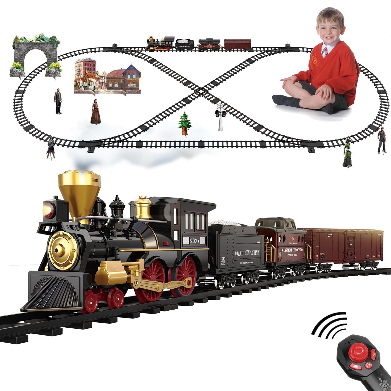 Train Set for Kids – Electric Remote Control 97 inches x 41