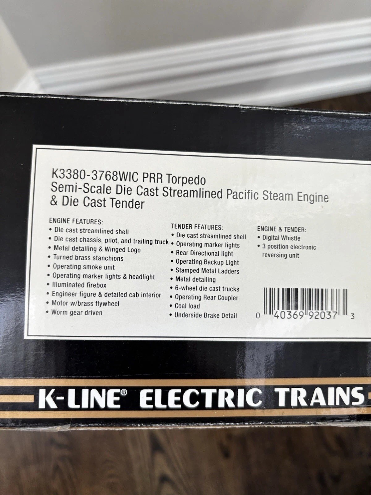 K3380-3768WIC PRR Torpedo Semi-Scale Die Cast Streamlined Pacific Steam