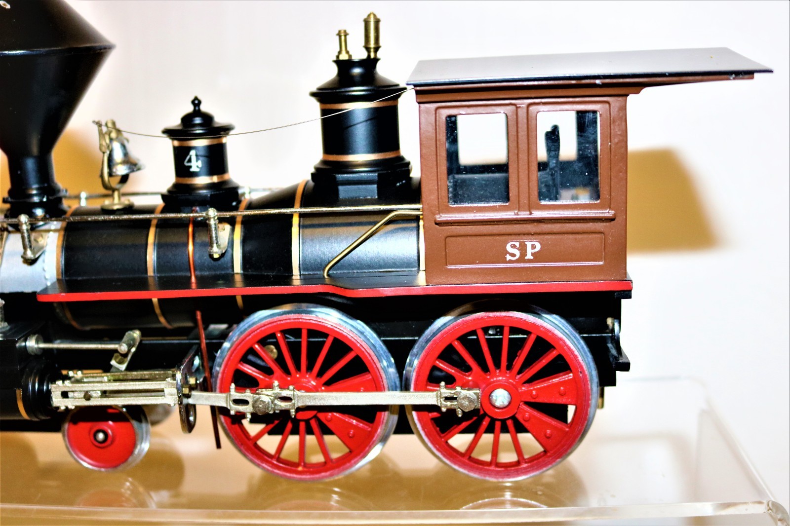BEAUTIFUL RARE G scale Brass DELTON Southern Pacific Lines SP 4-4-0 #4 -Ser#44