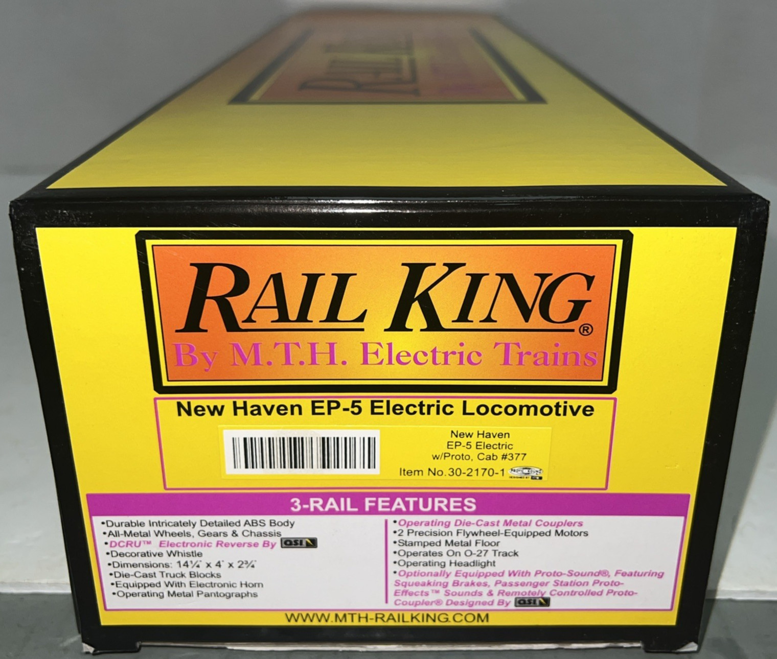 RAILKING 30-2170-1 NH EP-5 ELECTRIC LOCOMOTIVE PS CAB #377 BOX/STYROFOAM/INSTRUC