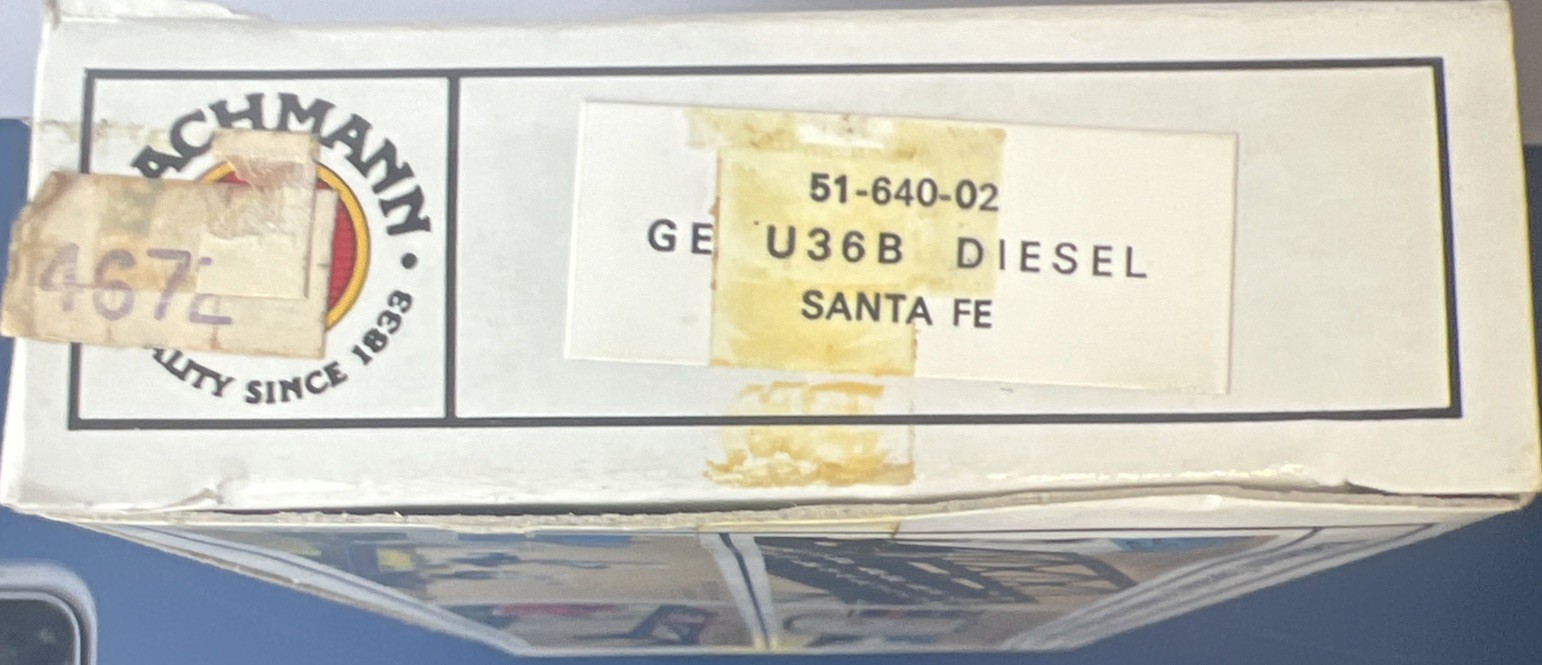 Bachmann N Scale Locomotive Santa Fe #353 GE U36B Diesel 51-640-02 Red Silver