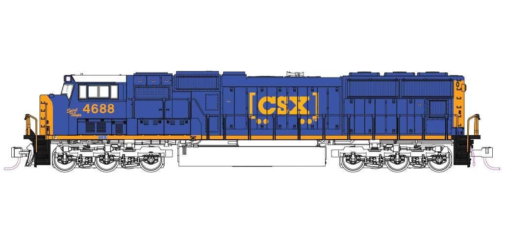 Kato ~ N Scale ~ EMD SD70M ~ CSX #4688 ~ Flat Radiator ~ DCC Sound ~ 176-7617S